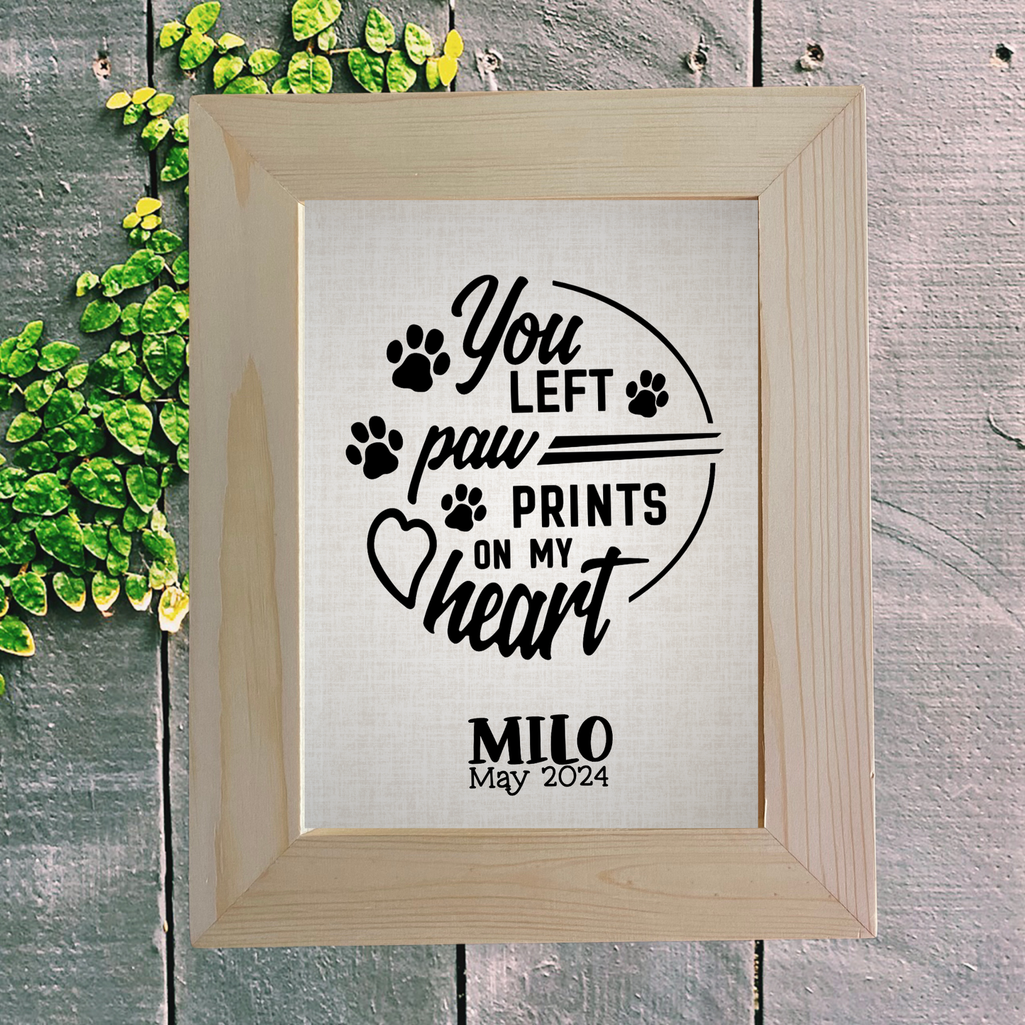 Personalized Custom Pet Loss
Canvas Sign with Custom Wood
Frame, Pet Memorial