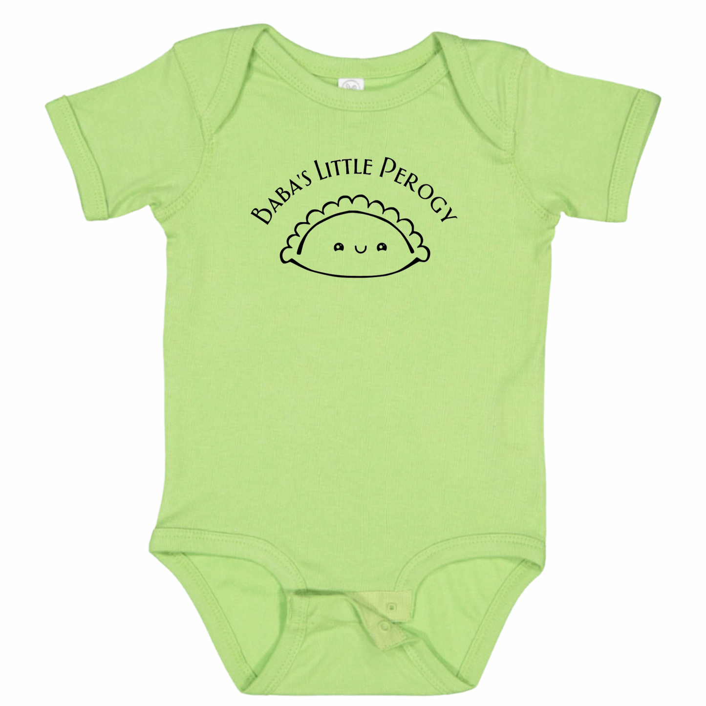 BABA’S LITTLE PEROGY (Black Font) - Short Sleeve Onesie