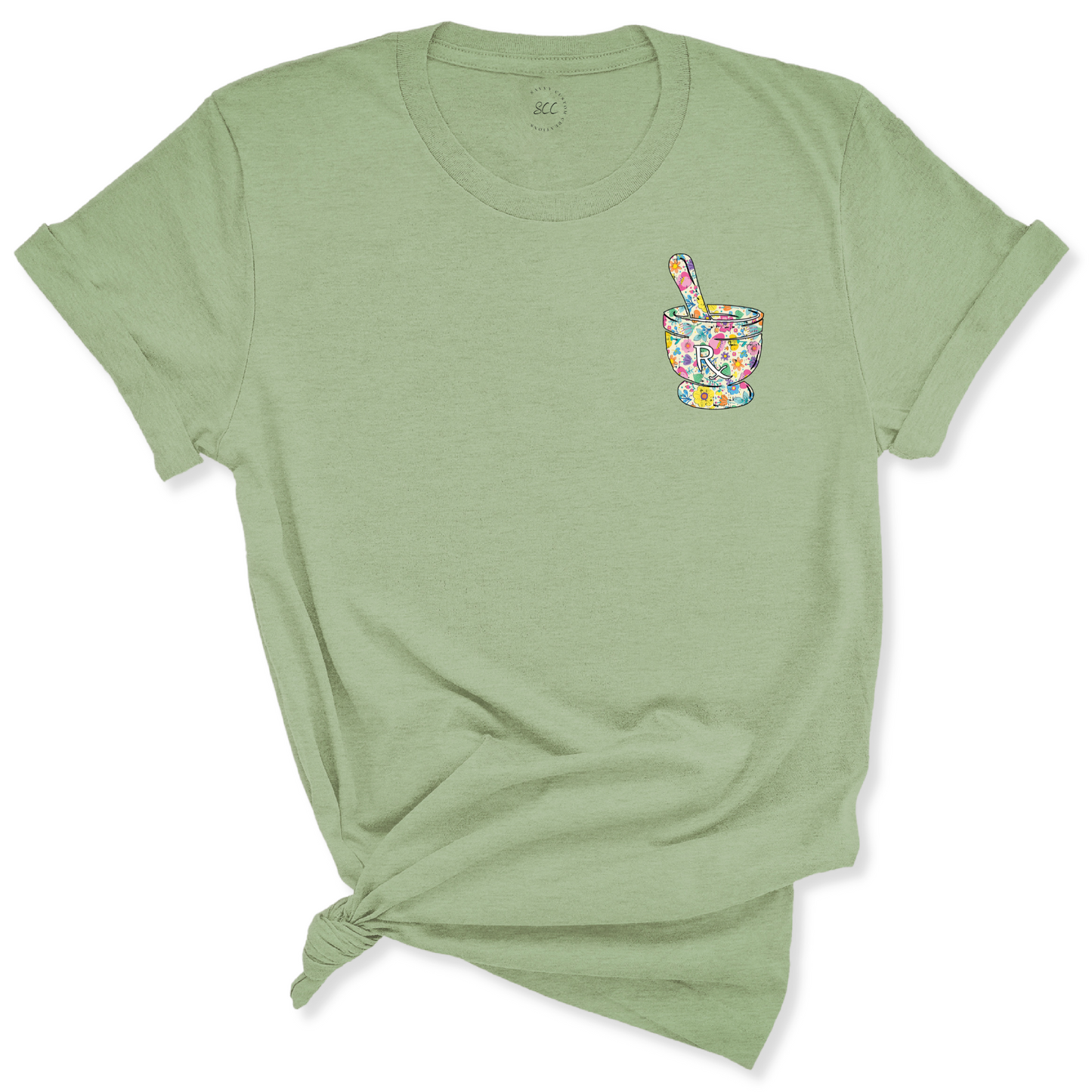 RX FLORAL MORTAR AND PESTLE - Unisex T-Shirt