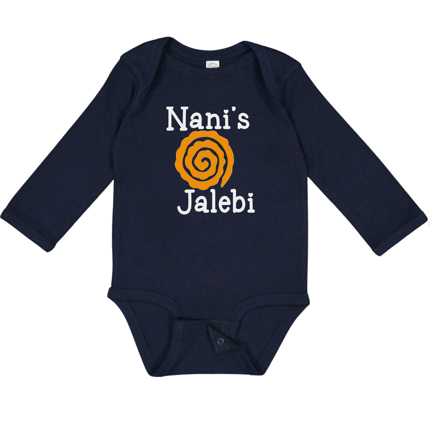 NANI'S JALEBI (White Font) - Long Sleeve Onesie