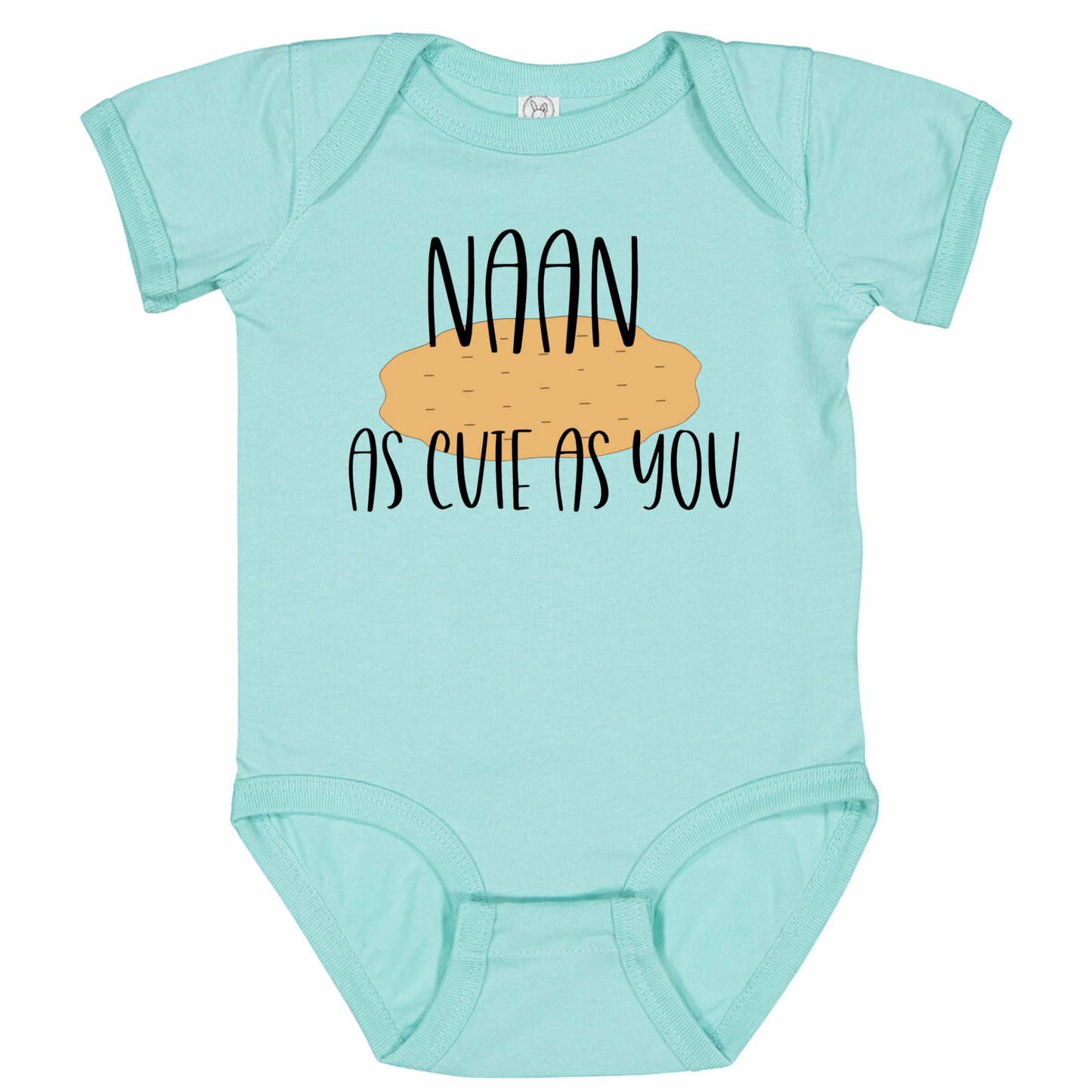 NAAN AS CUTE AS YOU (Black Font) - Short Sleeve Onesie