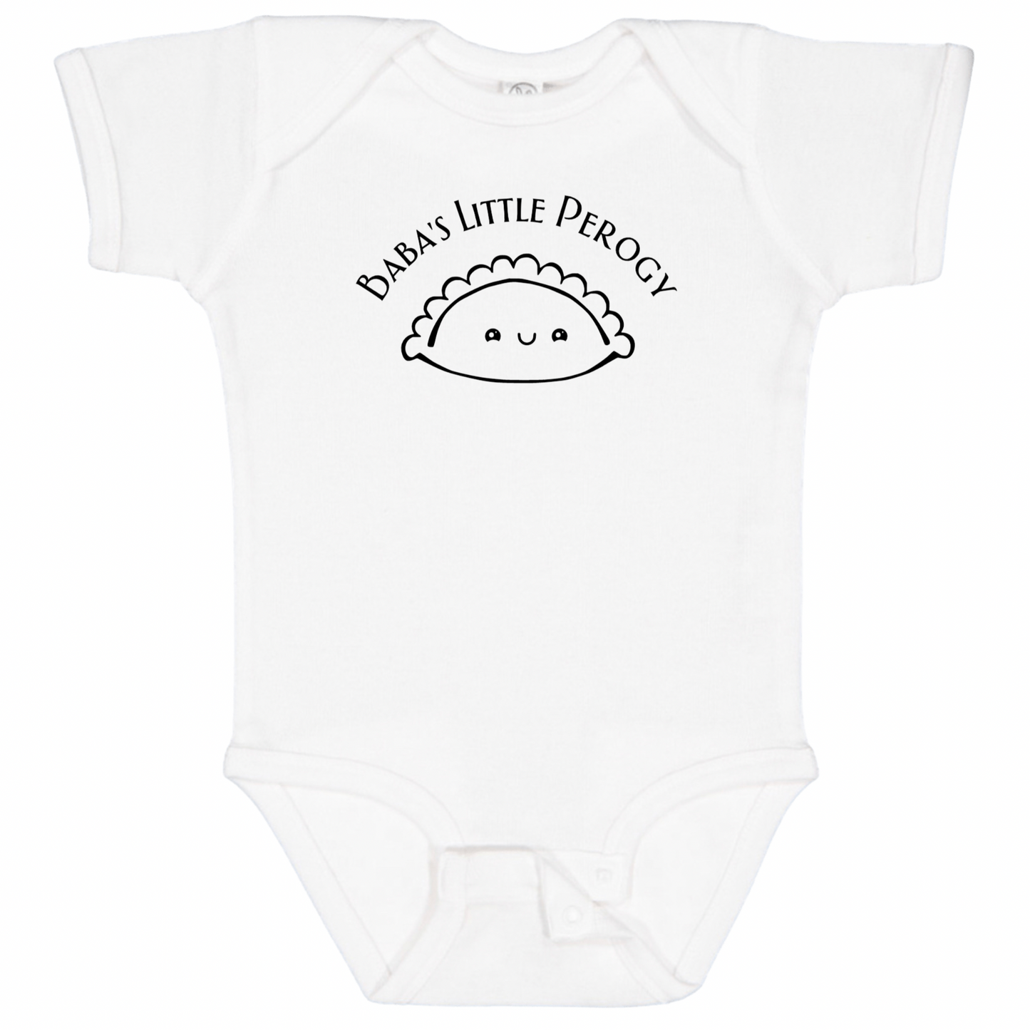 BABA’S LITTLE PEROGY (Black Font) - Short Sleeve Onesie