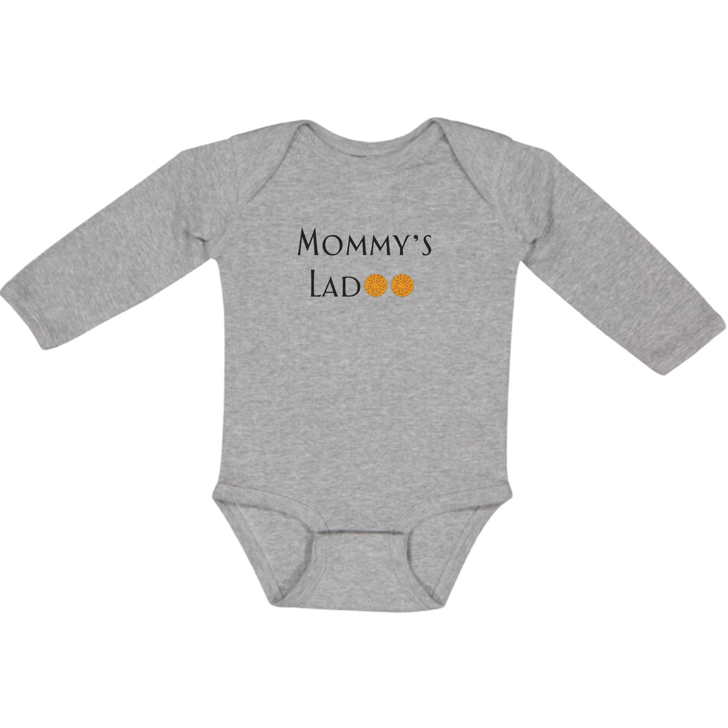MOMMY'S LADOO (Black Font) - Long Sleeve Onesie