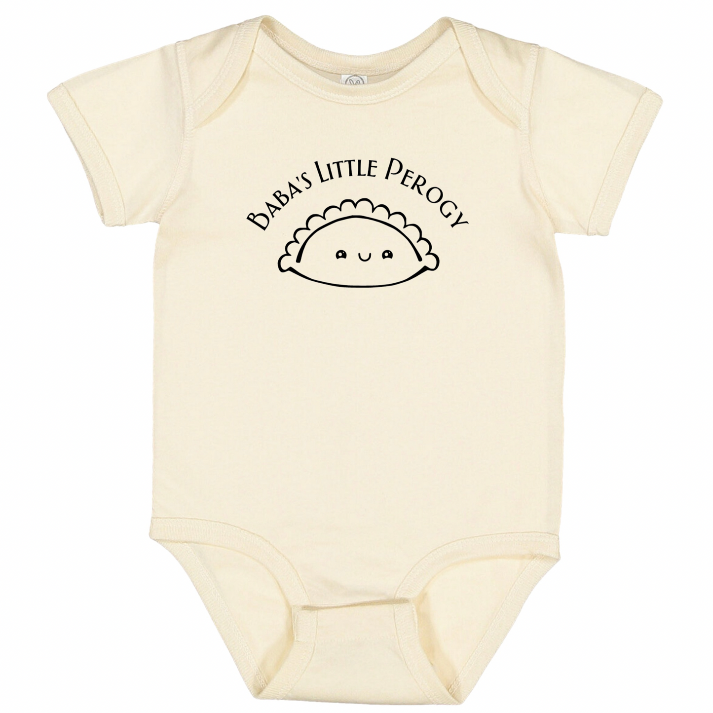 BABA’S LITTLE PEROGY (Black Font) - Short Sleeve Onesie