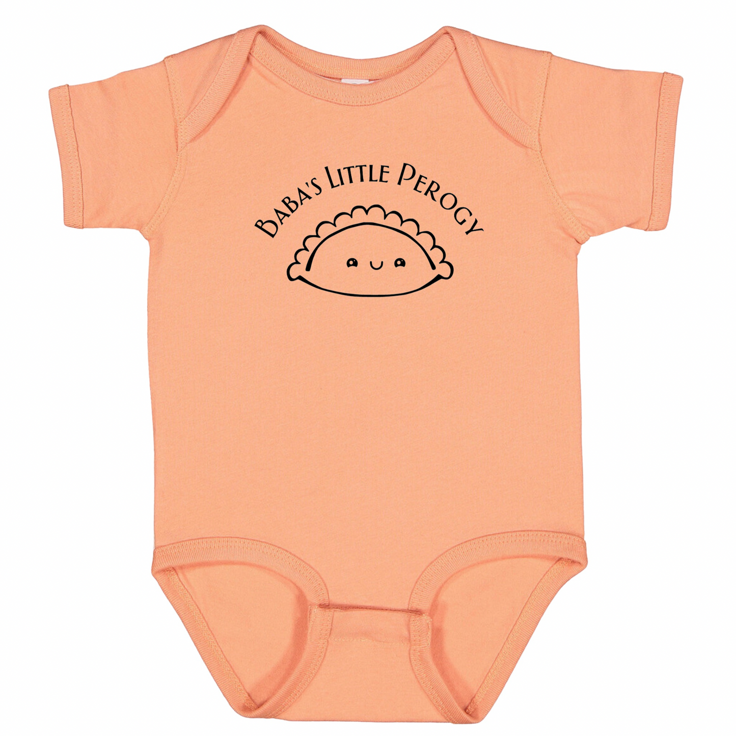 BABA’S LITTLE PEROGY (Black Font) - Short Sleeve Onesie