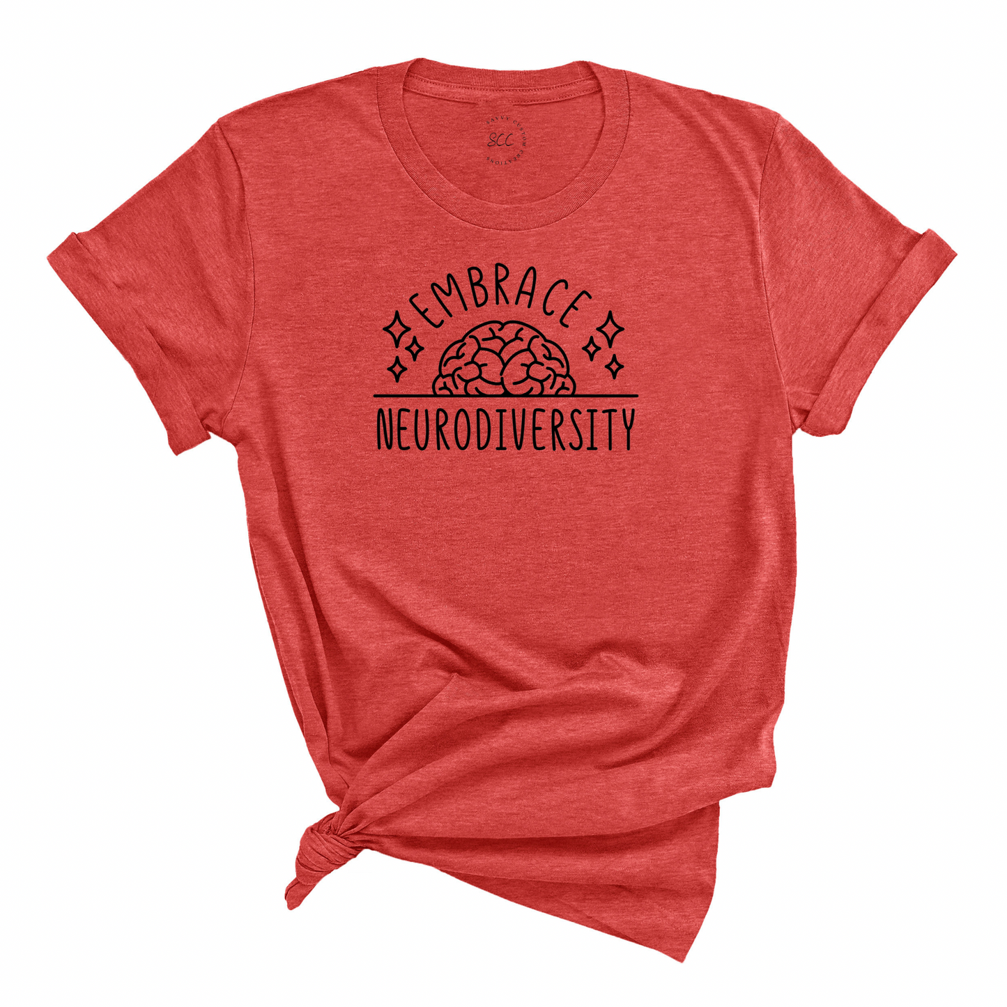 EMBRACE NEURODIVERSITY (Black Font) - Unisex crewneck T-shirt