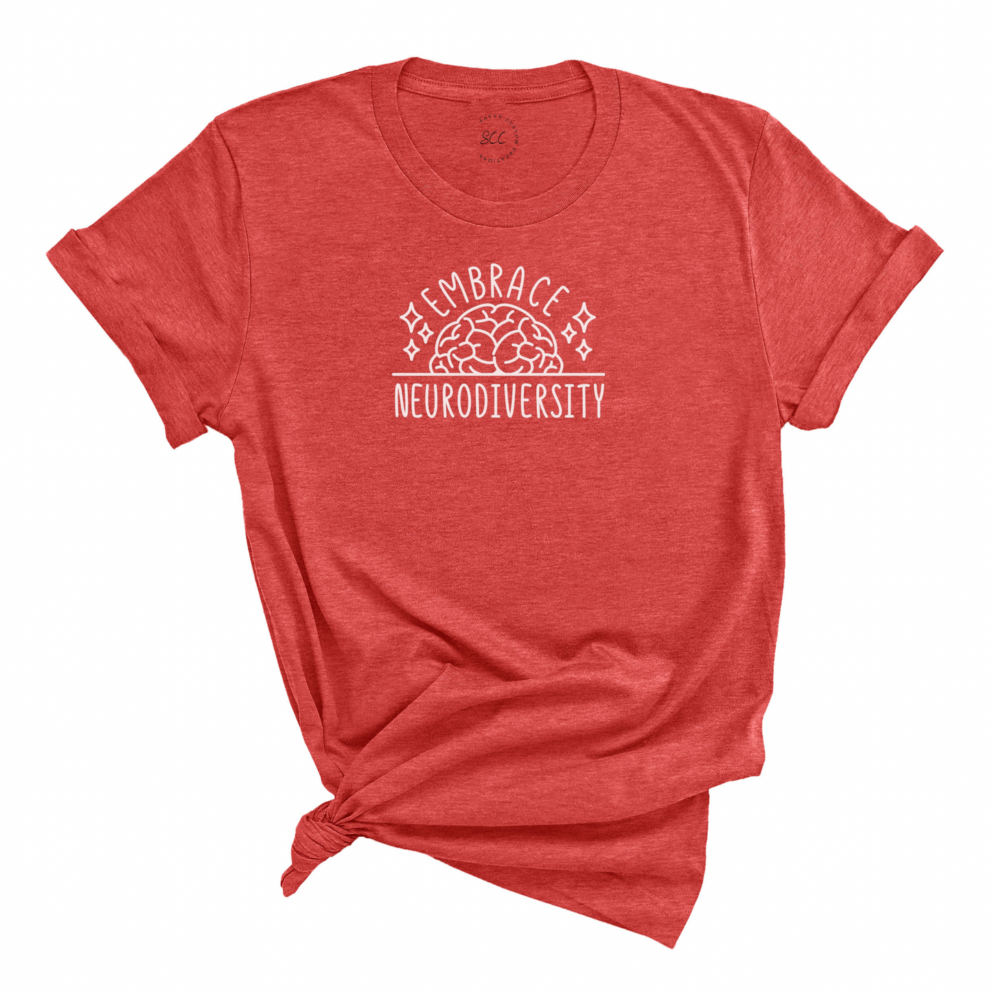 EMBRACE NEURODIVERSITY (White font) - Unisex Crewneck T-shirt