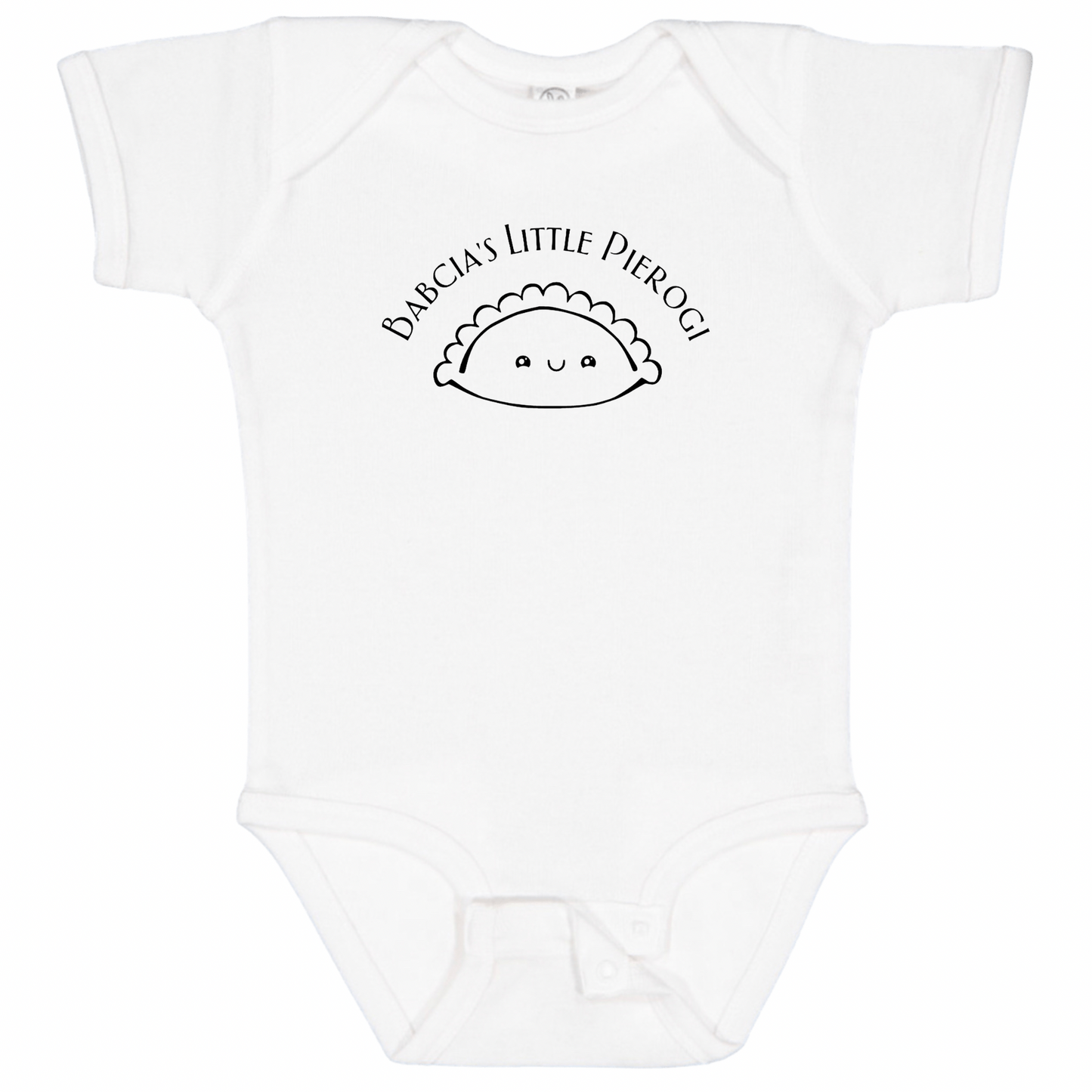 BABCIA’S LITTLE PIEROGI (Black Font) - Short Sleeve Onesie