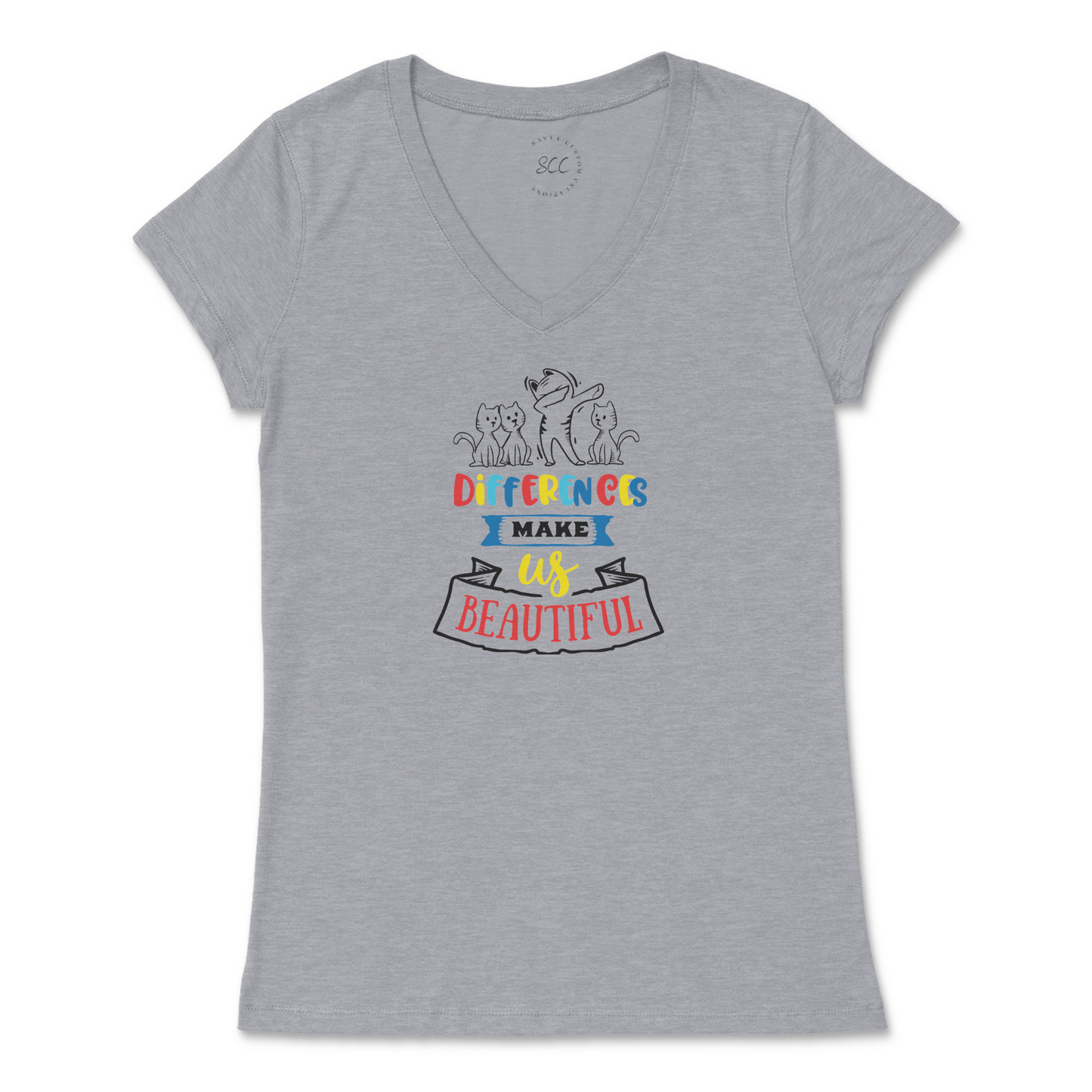 DIFFERENCES MAKE US BEAUTIFUL - Women’s Vneck T-Shirt