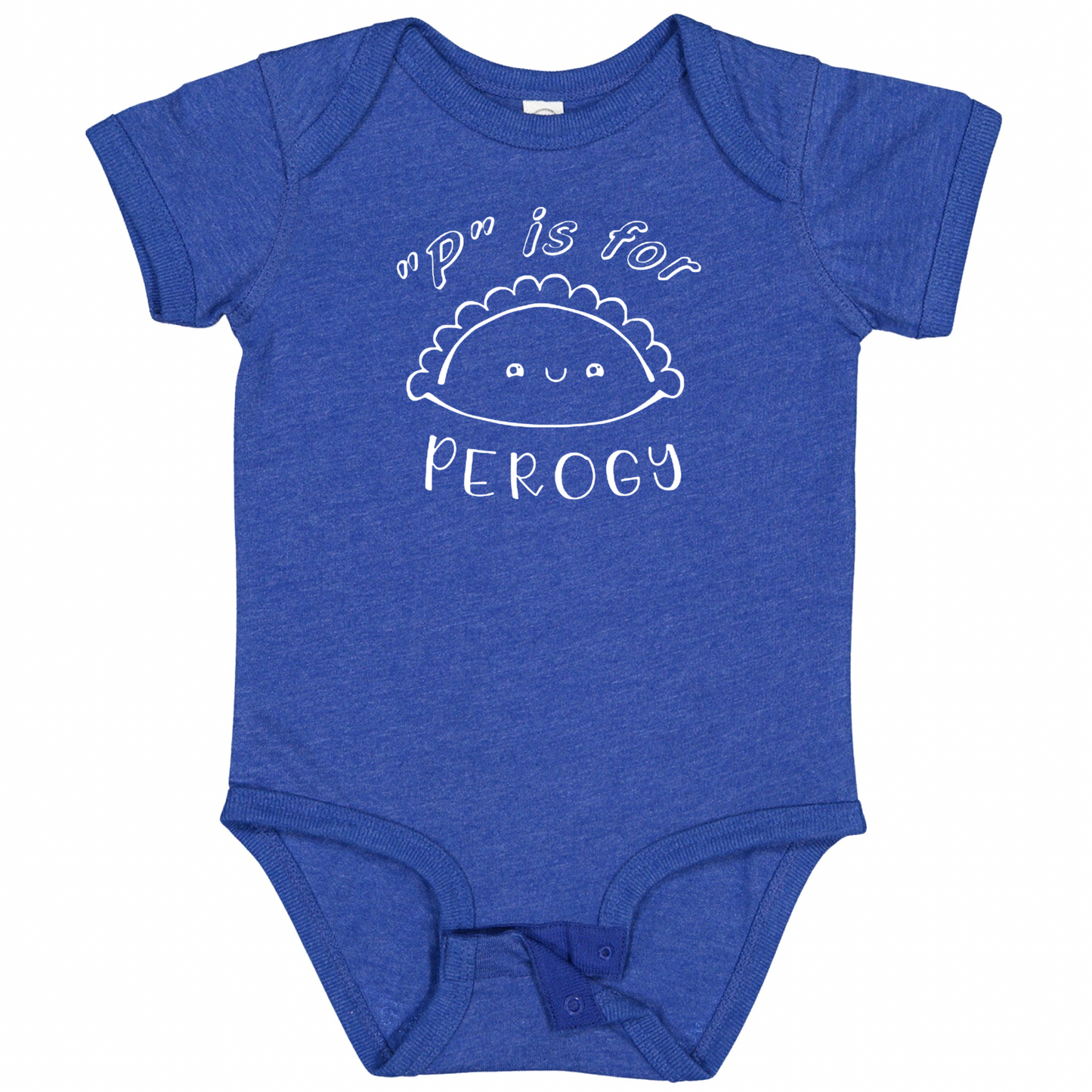 “P” IS FOR PEROGY (White Font)- Short Sleeve Onesie