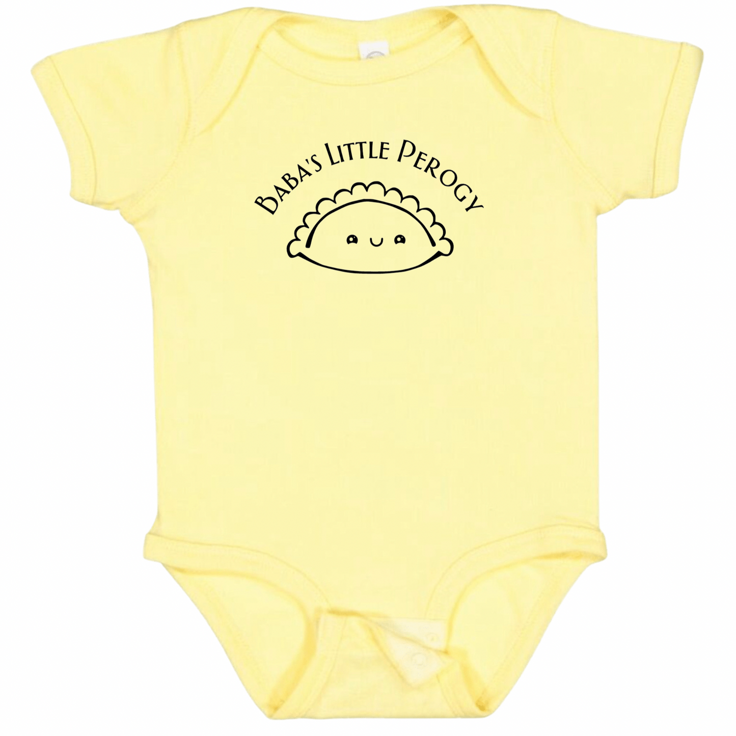 BABA’S LITTLE PEROGY (Black Font) - Short Sleeve Onesie