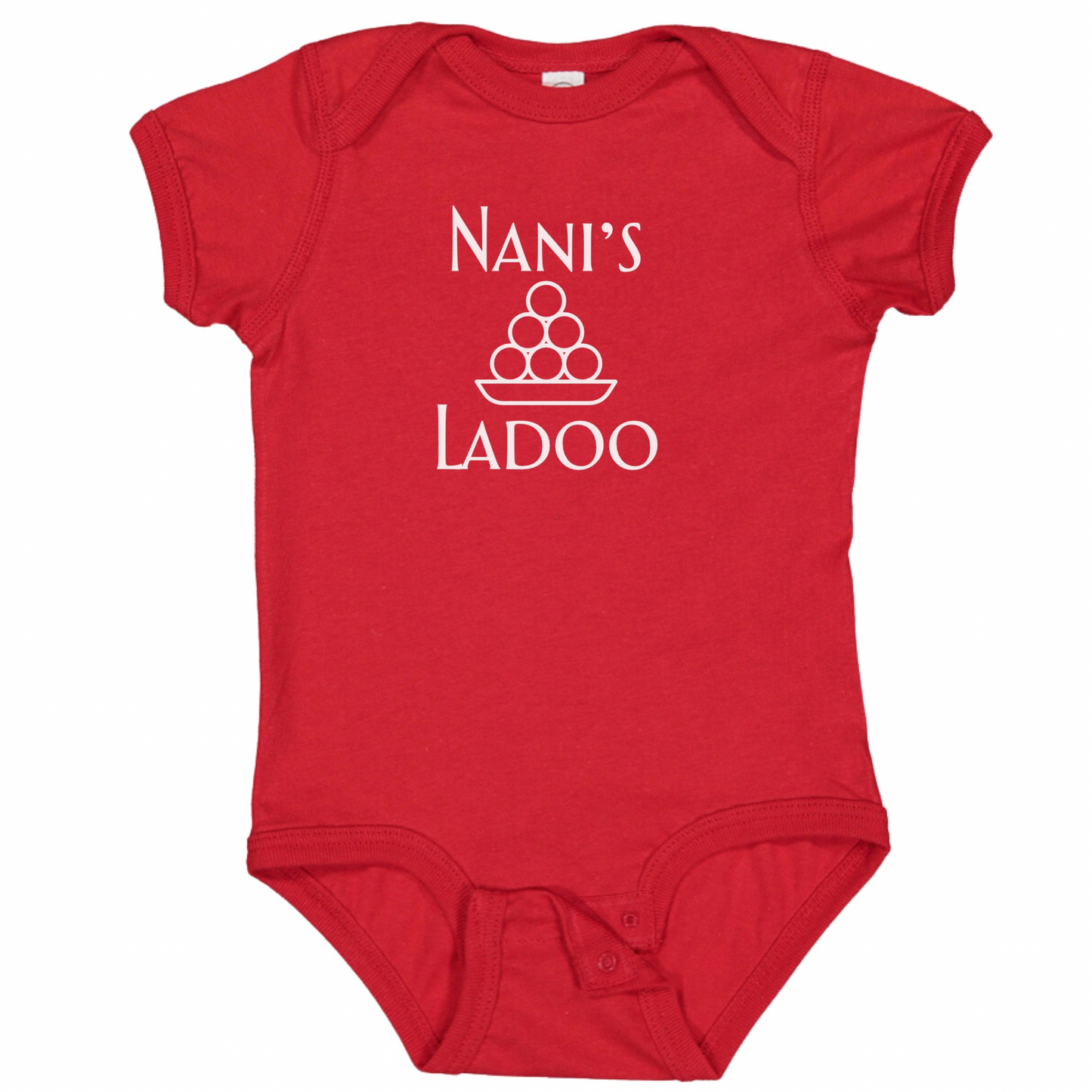 NANI’S LADOO (White Font)- Short Sleeve Onesie