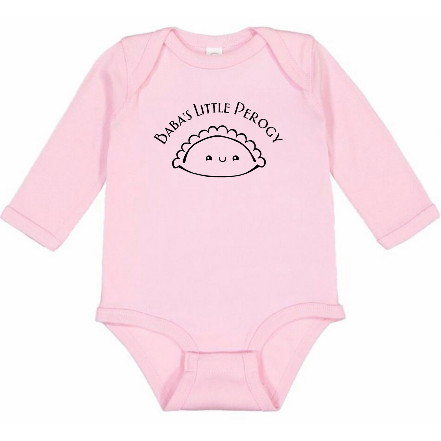 BABA’S LITTLE PEROGY (Black Font) - Long Sleeve Onesie