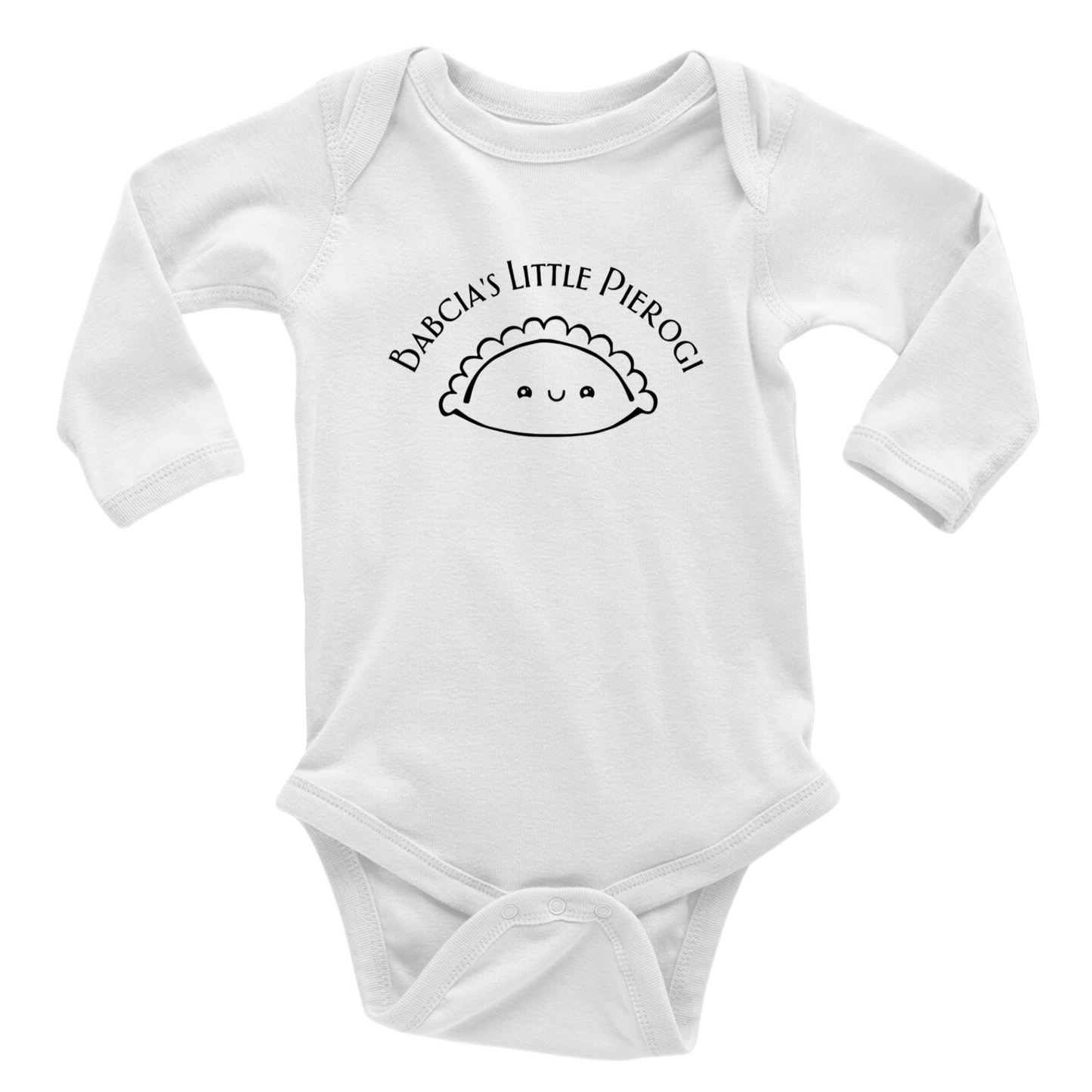 BABCIA’S LITTLE PIEROGI (Black Font) - Long Sleeve Onesie