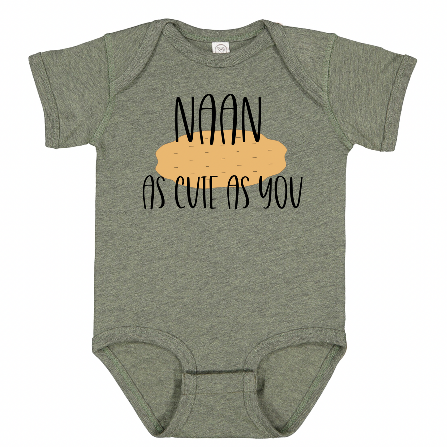 NAAN AS CUTE AS YOU (Black Font) - Short Sleeve Onesie