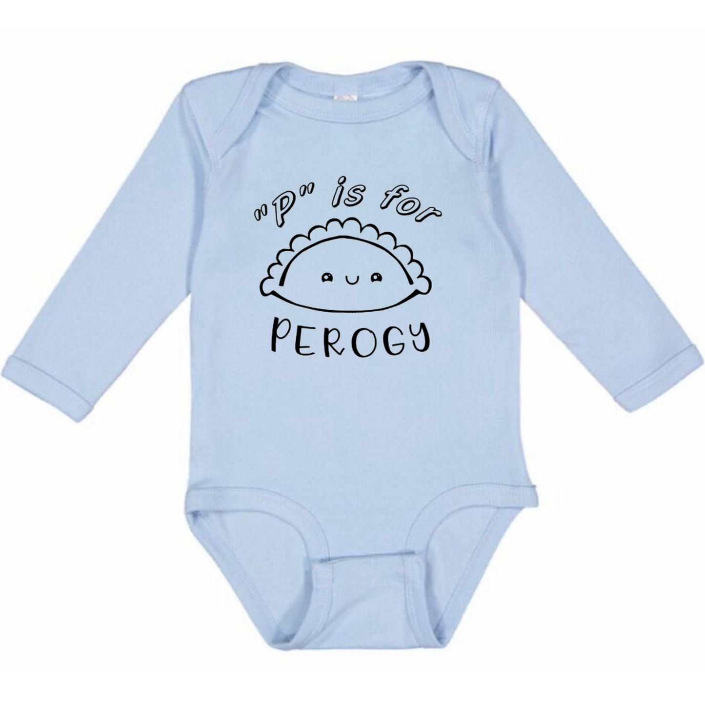 “P” is for PEROGY (Black Font) - Long Sleeve Onesie