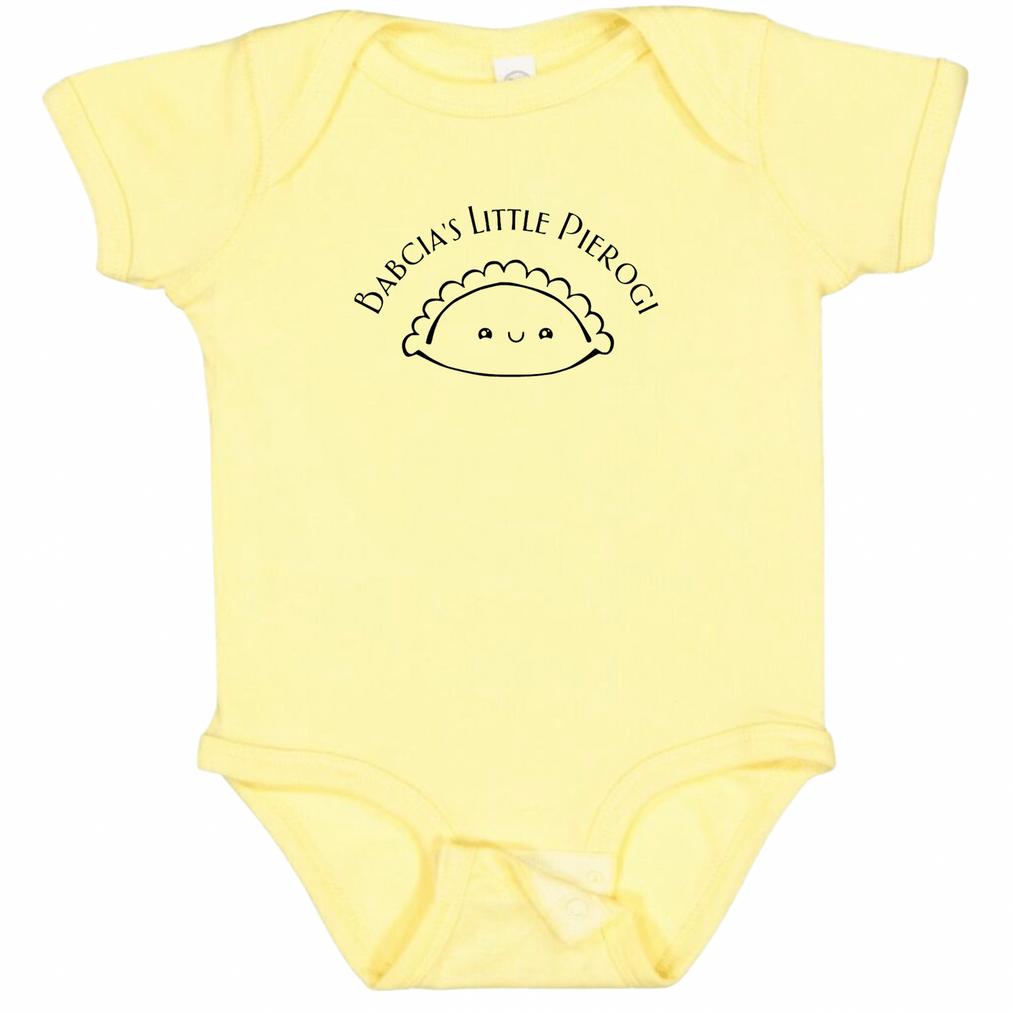 BABCIA’S LITTLE PIEROGI (Black Font) - Short Sleeve Onesie