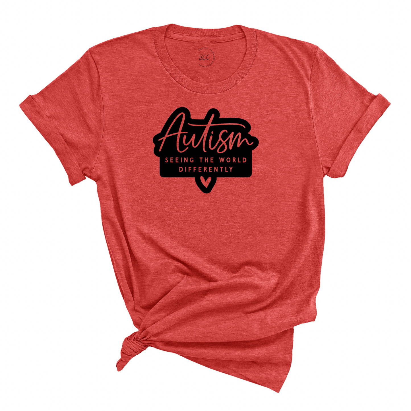 AUTISM SEEING THE WORLD DIFFERENTLY (Black Font) - Unisex crewneck T-shirt