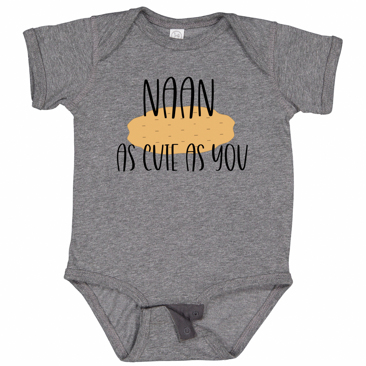 NAAN AS CUTE AS YOU (Black Font) - Short Sleeve Onesie