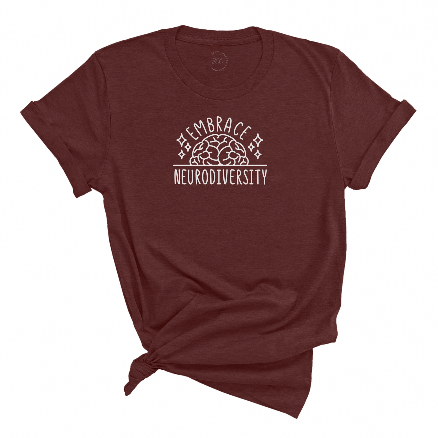 EMBRACE NEURODIVERSITY (White font) - Unisex Crewneck T-shirt