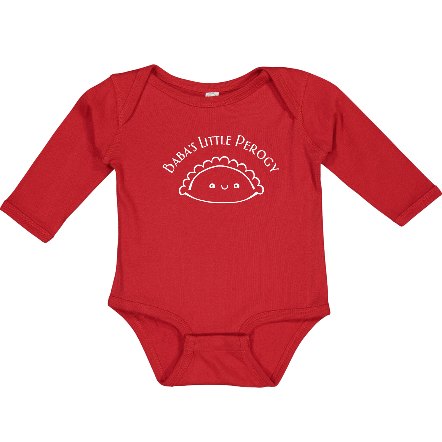 BABA’S LITTLE PEROGY (White Font) - Long Sleeve Onesie