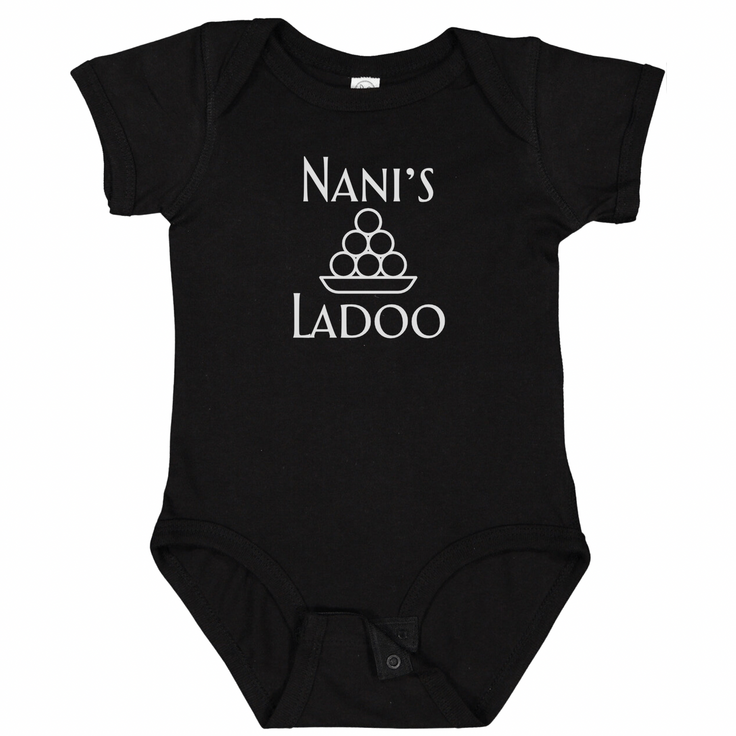 NANI’S LADOO (White Font)- Short Sleeve Onesie