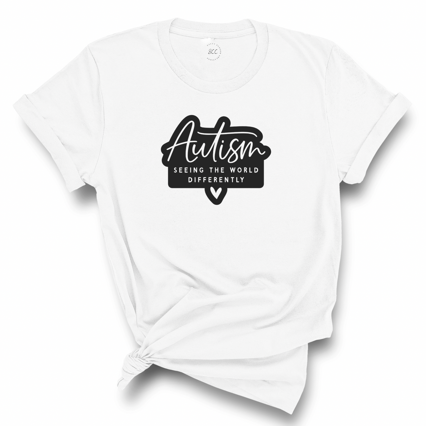 AUTISM SEEING THE WORLD DIFFERENTLY (Black Font) - Unisex crewneck T-shirt