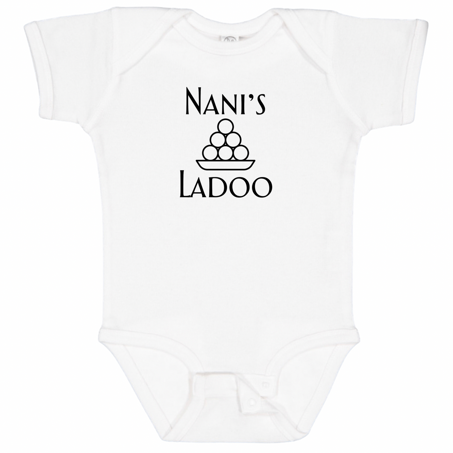 NANI’S LADOO (Black Font) - Short Sleeve Onesie