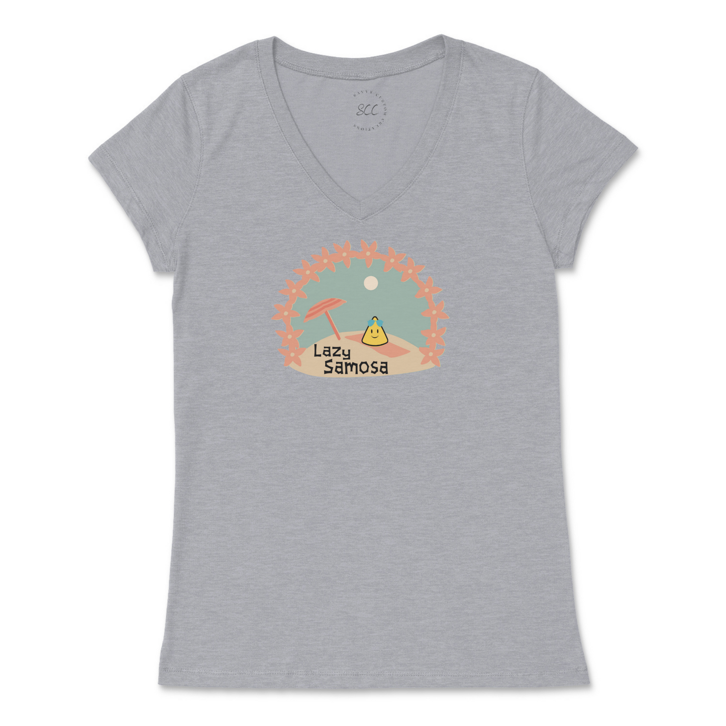 LAZY SAMOSA - Women’s VNeck T-Shirt
