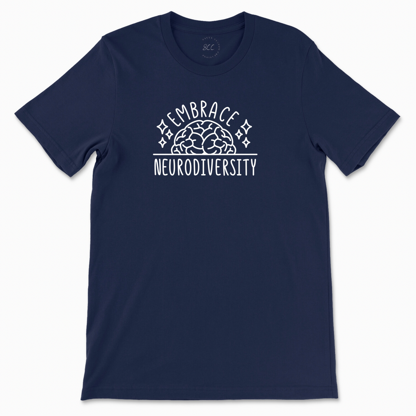 EMBRACE NEURODIVERSITY (White Font) - Unisex crewneck T-shirt
