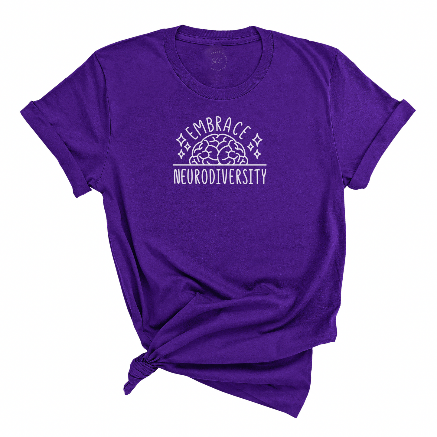 EMBRACE NEURODIVERSITY (White font) - Unisex Crewneck T-shirt