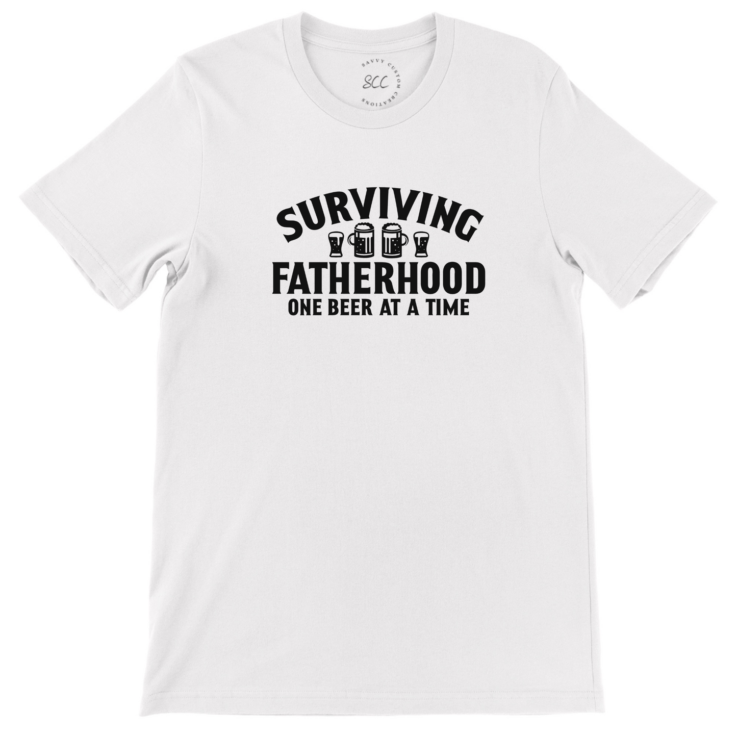 SURVIVING FATHERHOOD, ONE BEER AT A TIME - Unisex Crewneck T-Shirt