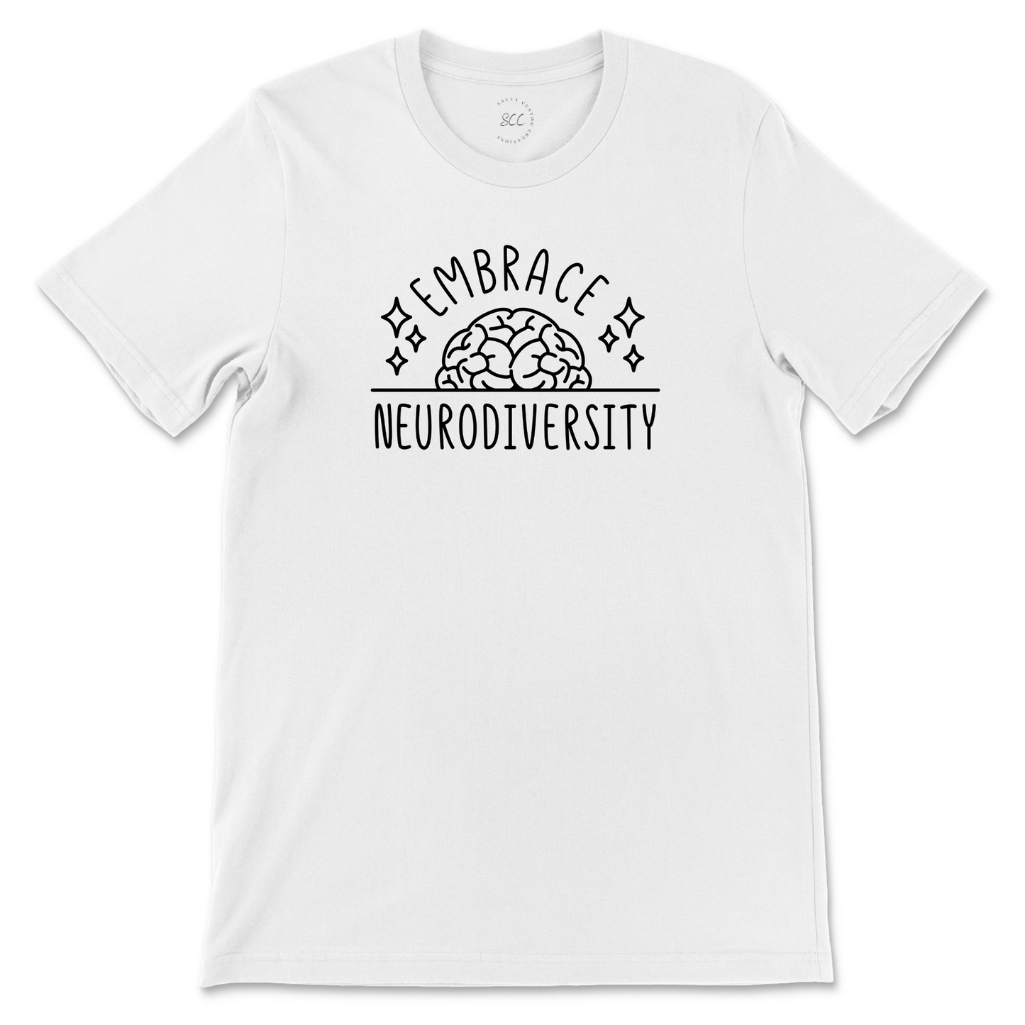 EMBRACE NEURODIVERSITY (Black Font) - Unisex crewneck T-shirt