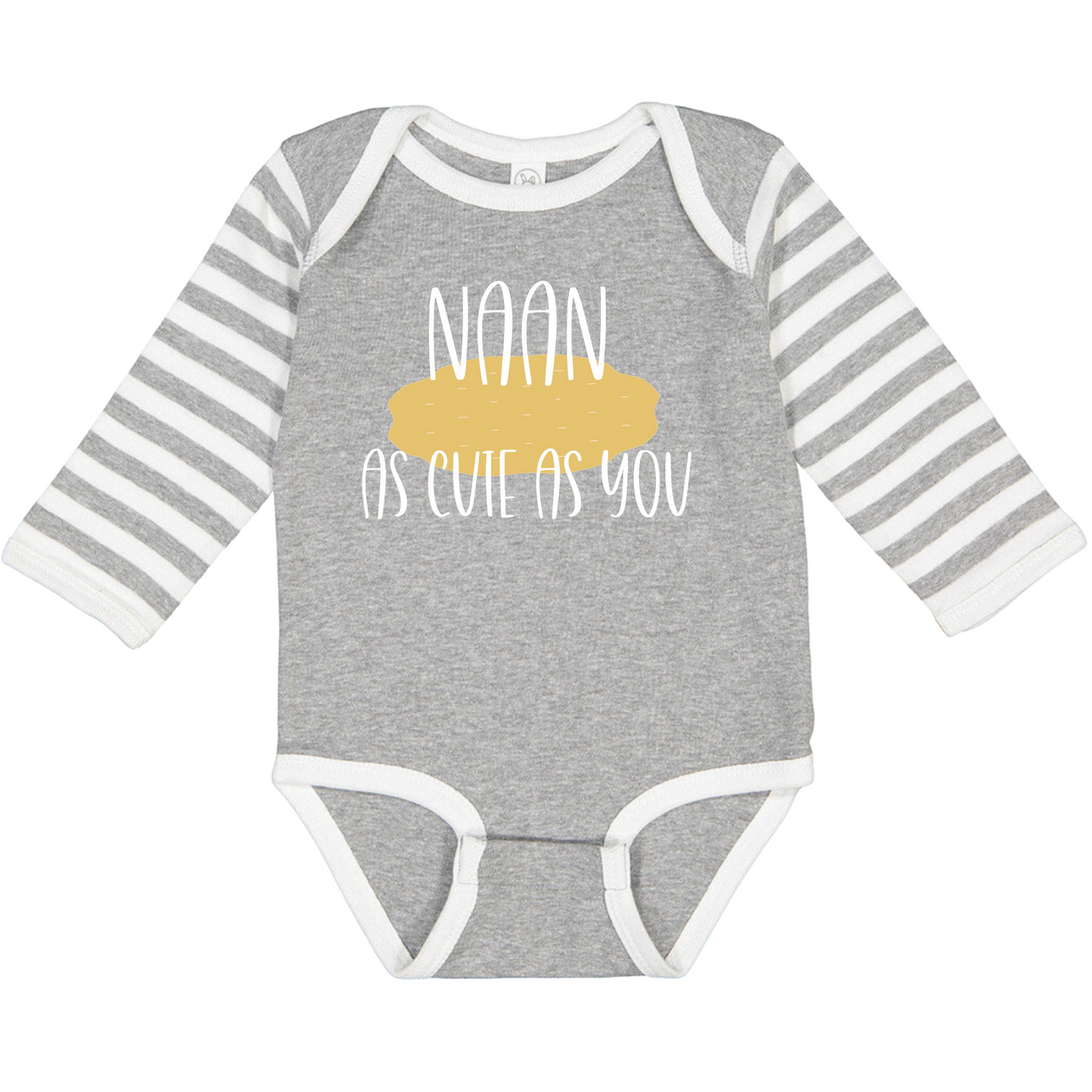 NAAN AS CUTE AS YOU (White Font) - Long Sleeve Onesie