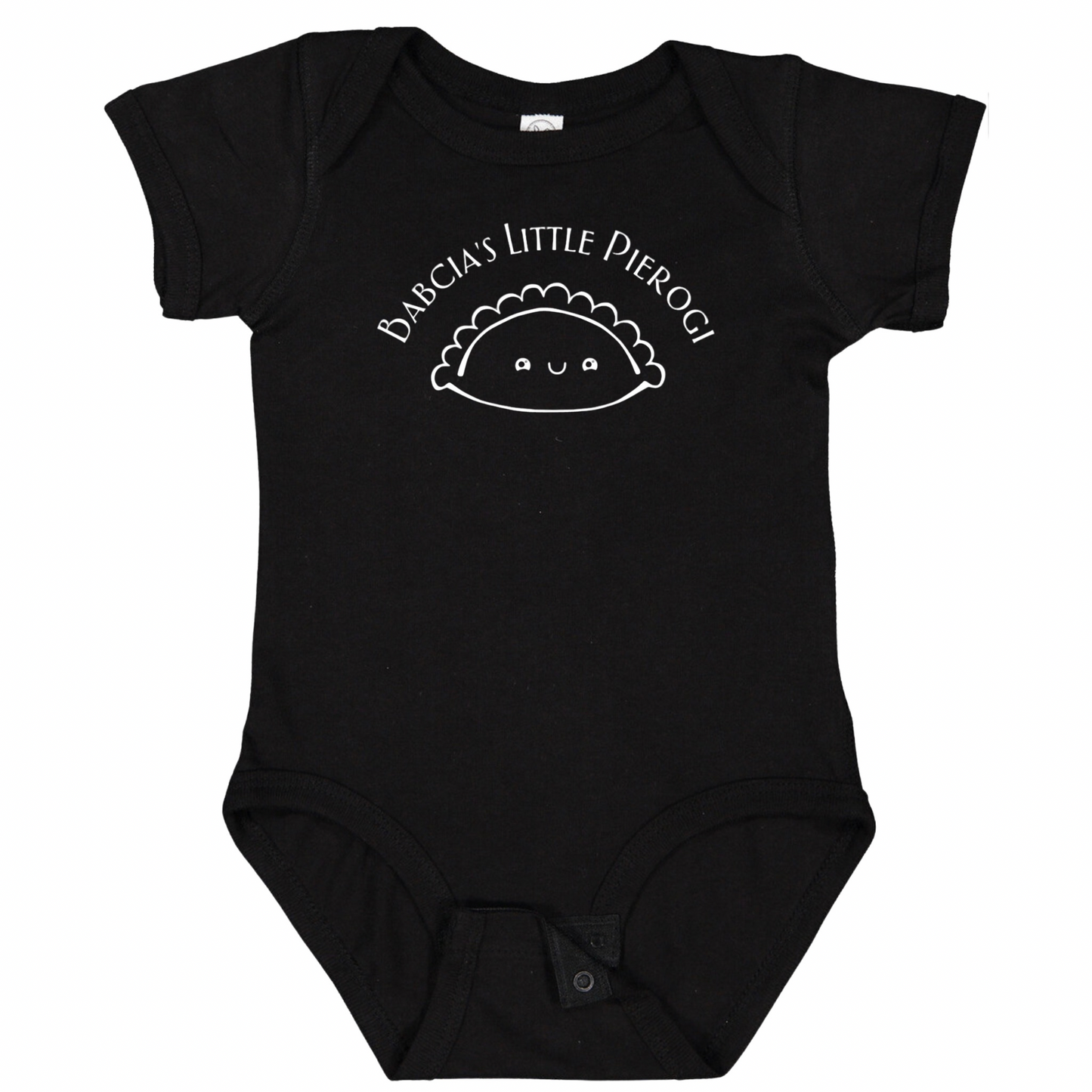 BABCIA’S LITTLE PIEROGI (White Font)- Short Sleeve Onesie