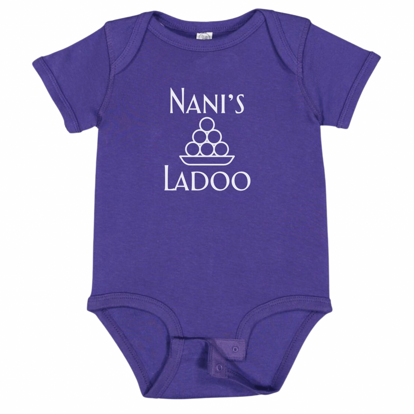 NANI’S LADOO (White Font)- Short Sleeve Onesie