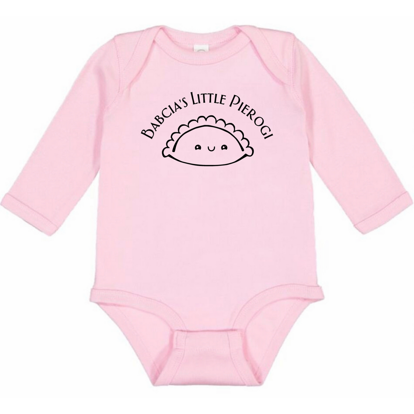 BABCIA’S LITTLE PIEROGI (Black Font) - Long Sleeve Onesie