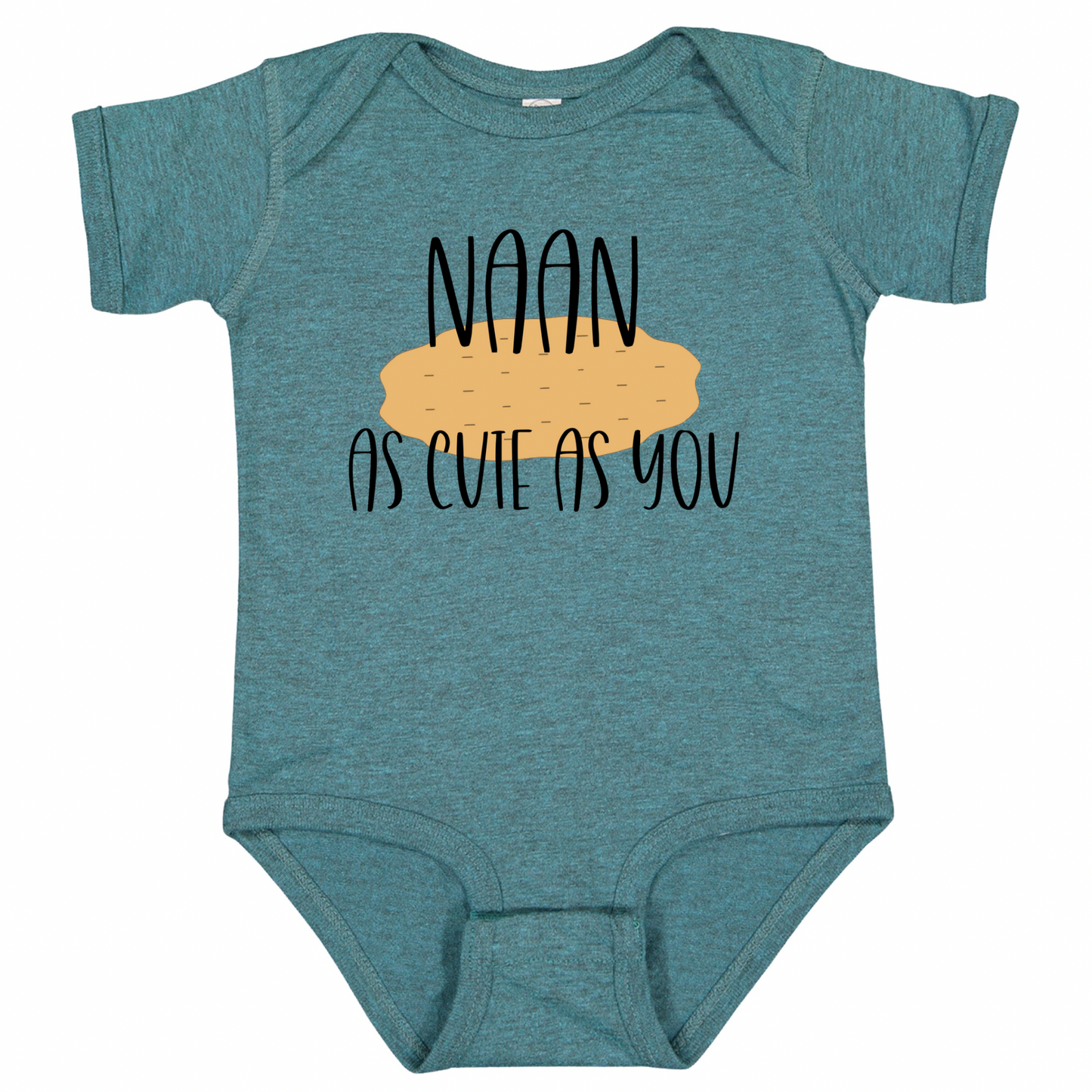 NAAN AS CUTE AS YOU (Black Font) - Short Sleeve Onesie