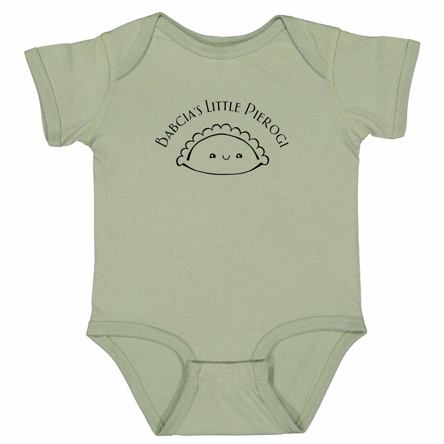 BABCIA’S LITTLE PIEROGI (Black Font) - Short Sleeve Onesie