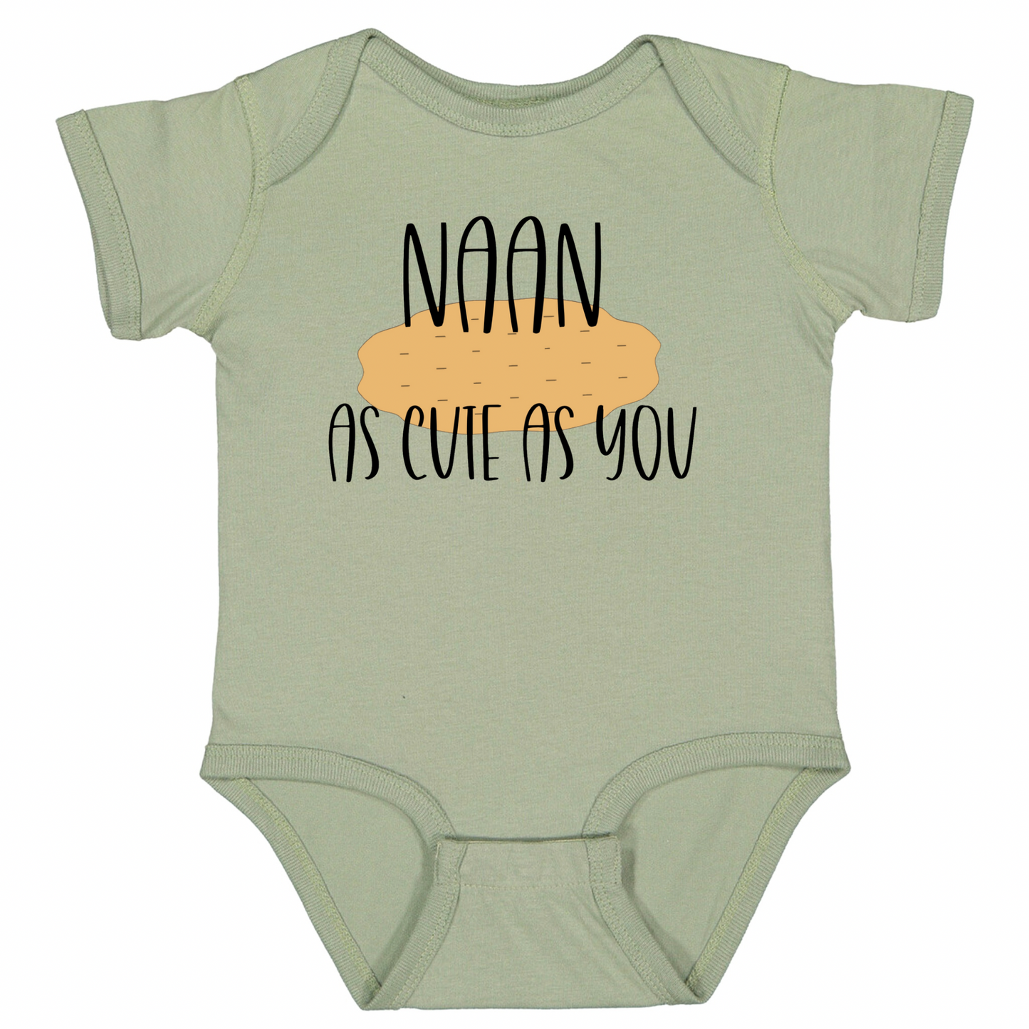 NAAN AS CUTE AS YOU (Black Font) - Short Sleeve Onesie