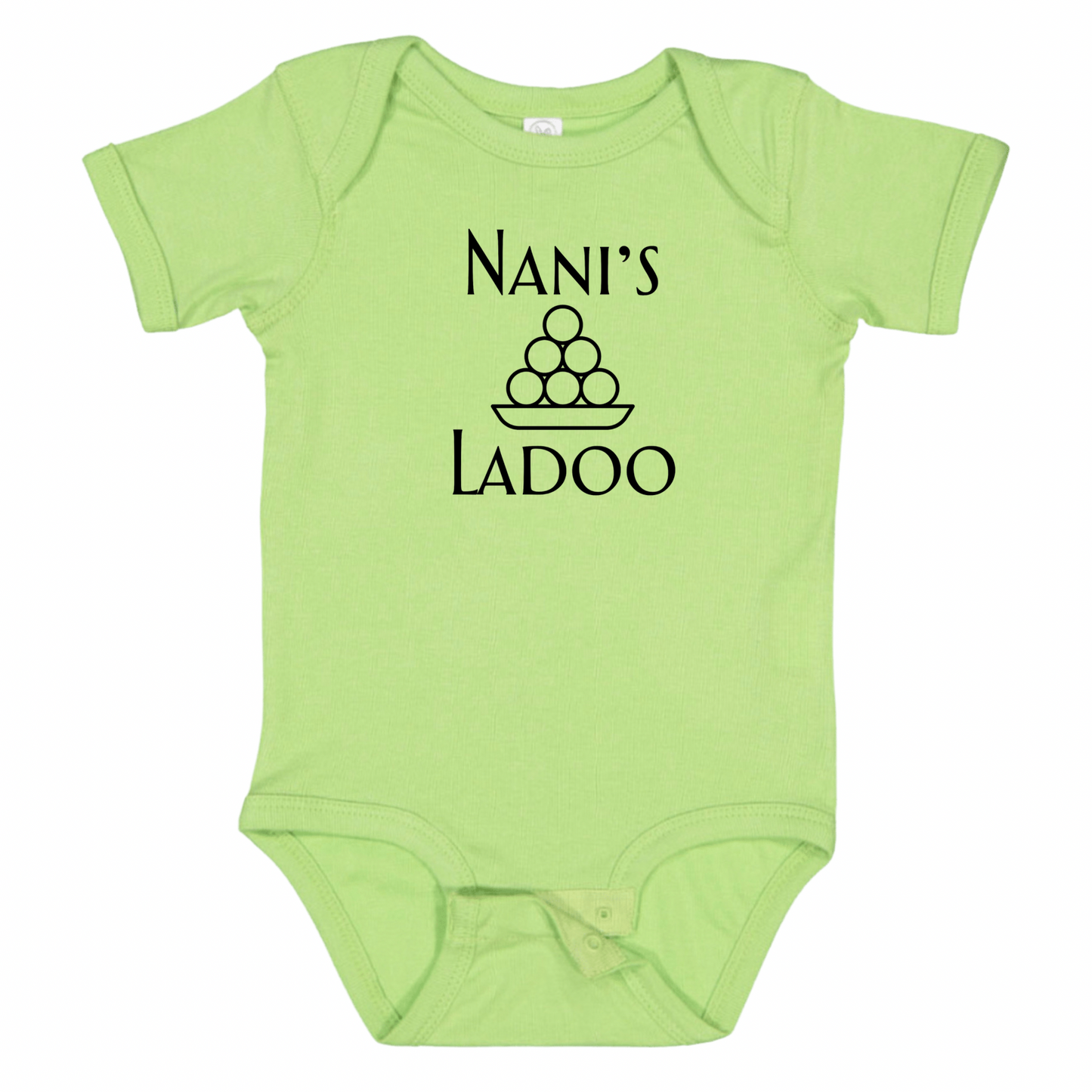 NANI’S LADOO (Black Font) - Short Sleeve Onesie