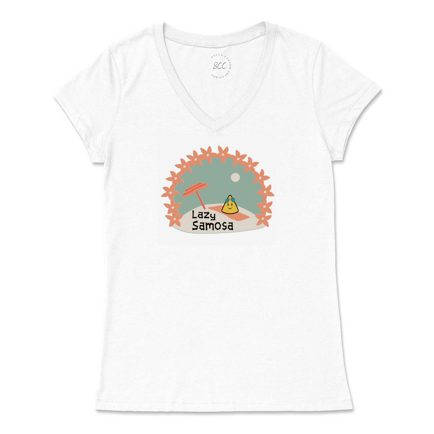 LAZY SAMOSA - Women’s VNeck T-Shirt