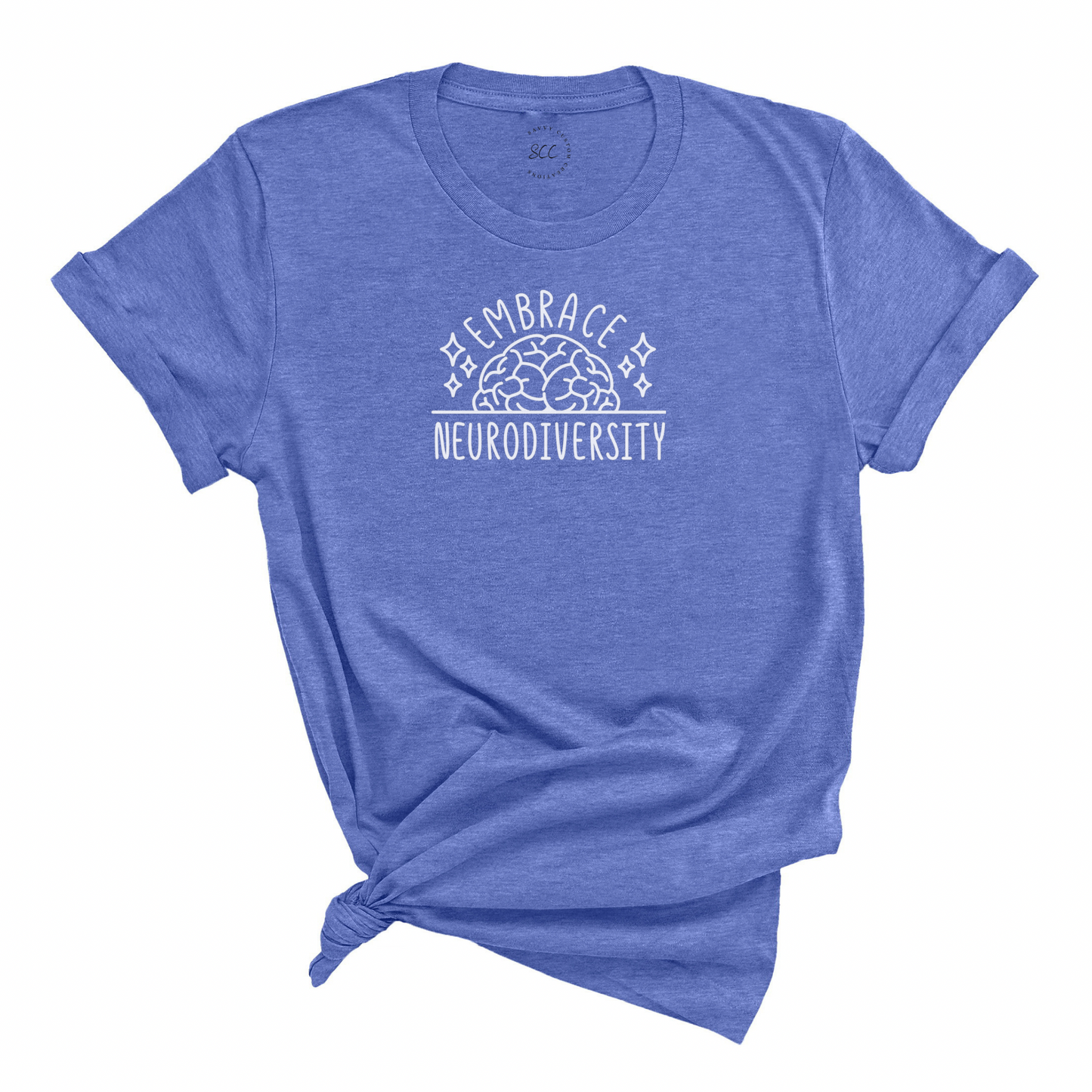 EMBRACE NEURODIVERSITY (White font) - Unisex Crewneck T-shirt