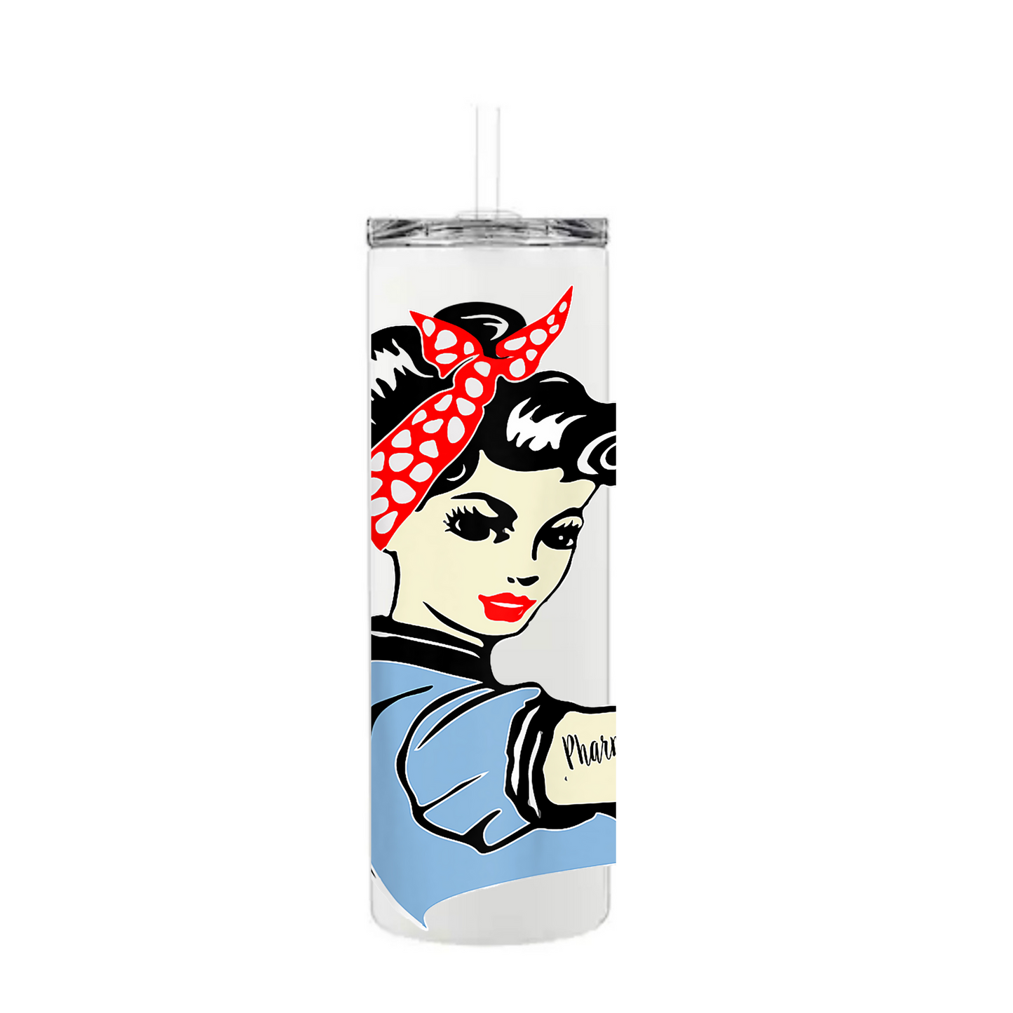 PERSONALIZED ROSIE THE RIVETER, Pharmacy Technician Tumbler - 20 oz