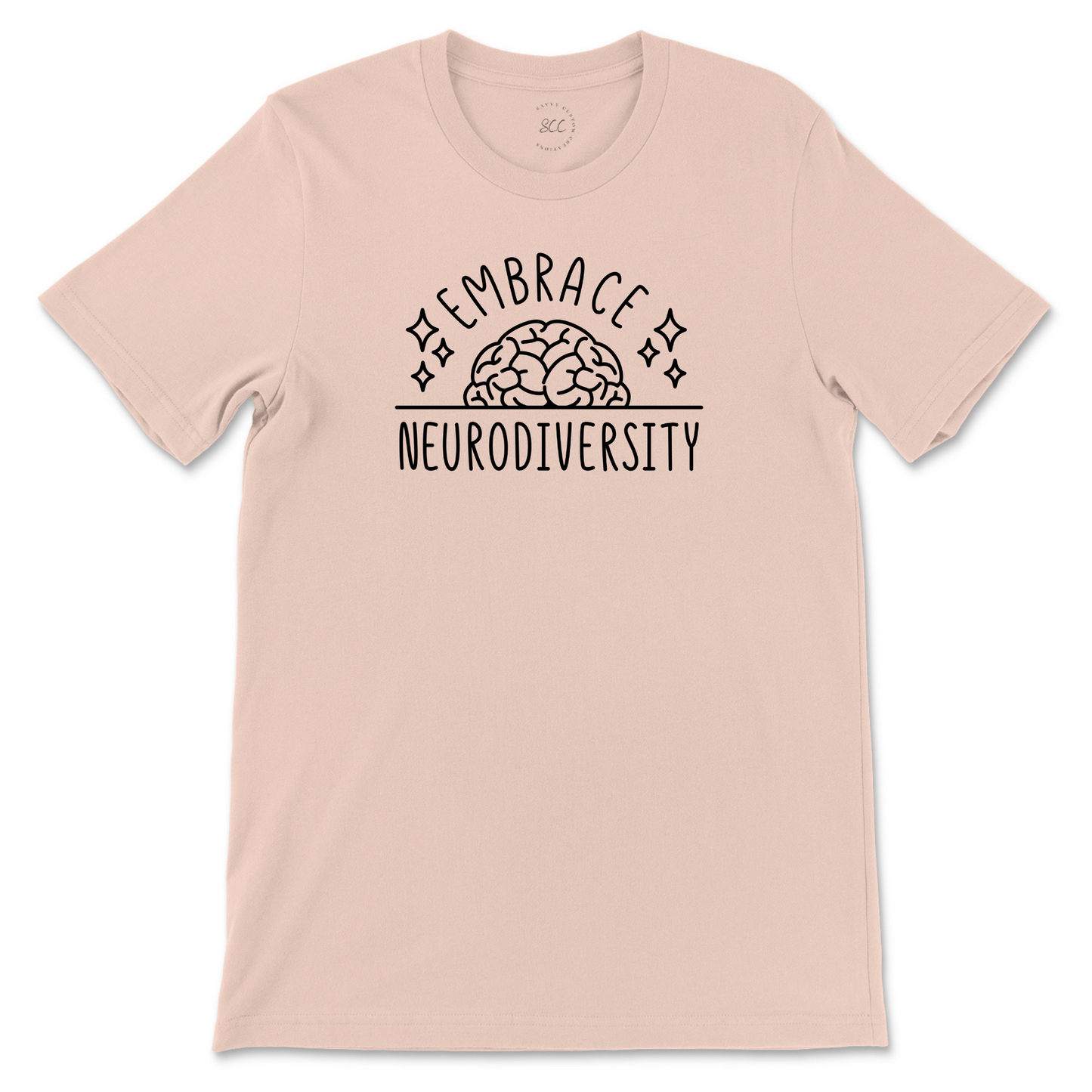 EMBRACE NEURODIVERSITY (Black Font) - Unisex crewneck T-shirt
