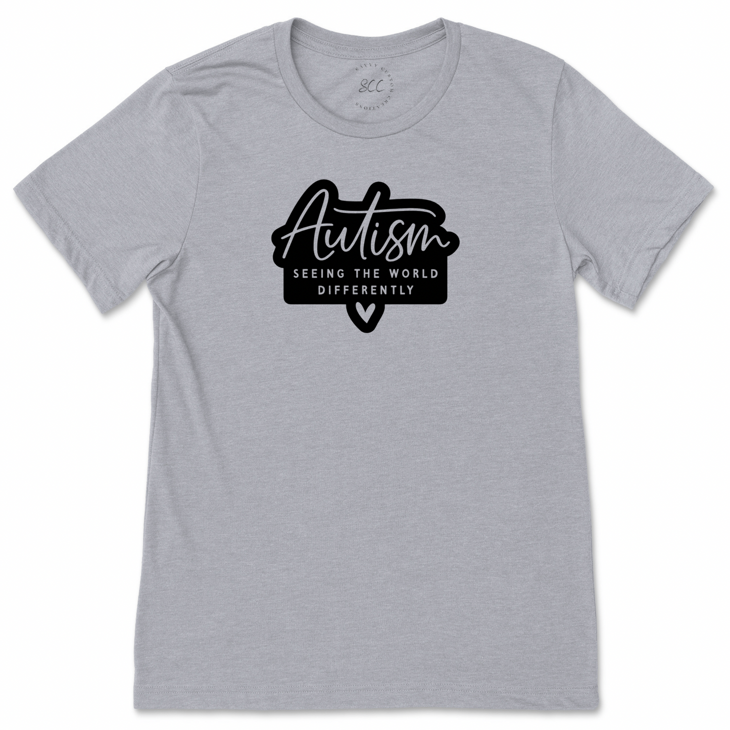 AUTISM SEEING THE WORLD DIFFERENTLY (Black Font) - Unisex crewneck T-shirt