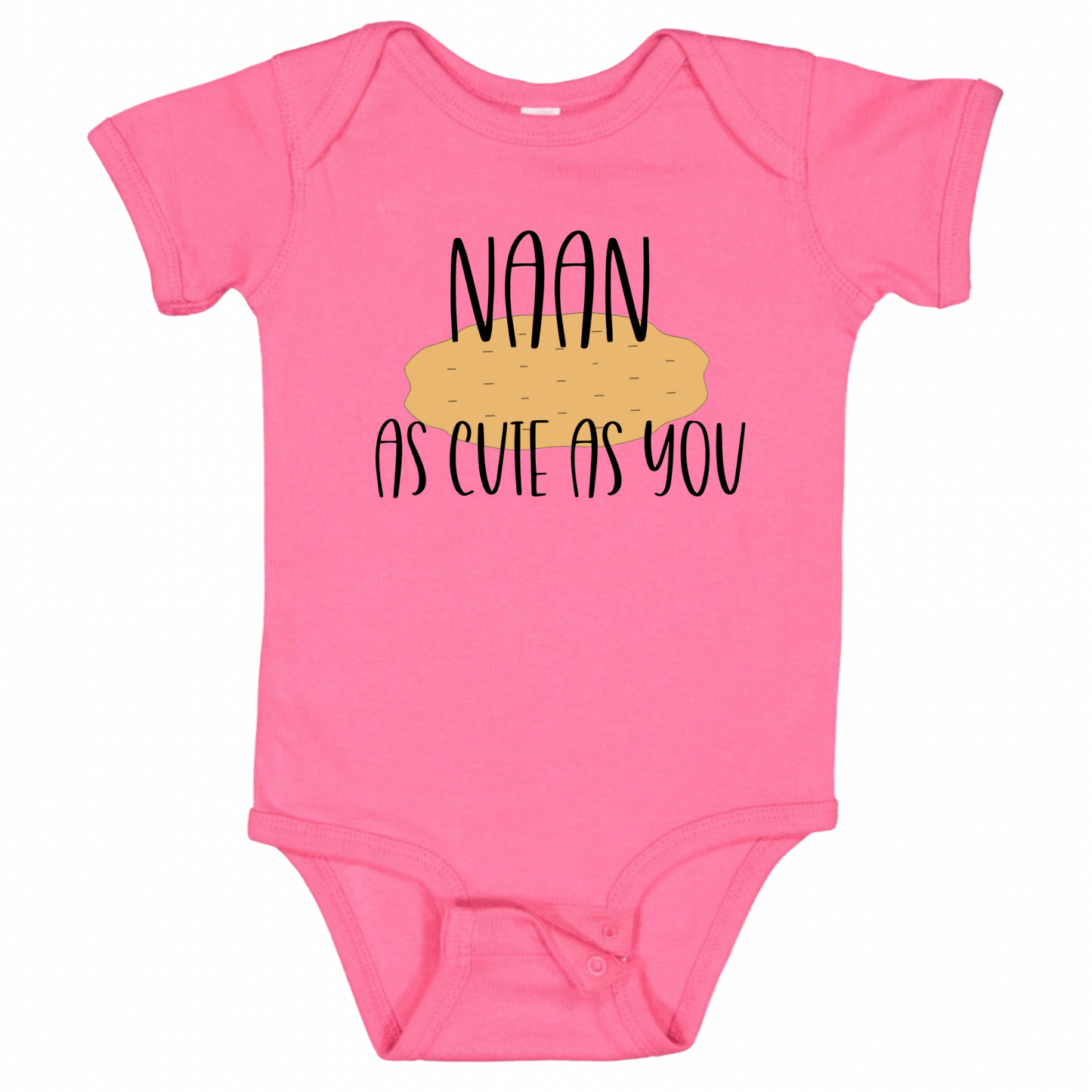 NAAN AS CUTE AS YOU (Black Font) - Short Sleeve Onesie