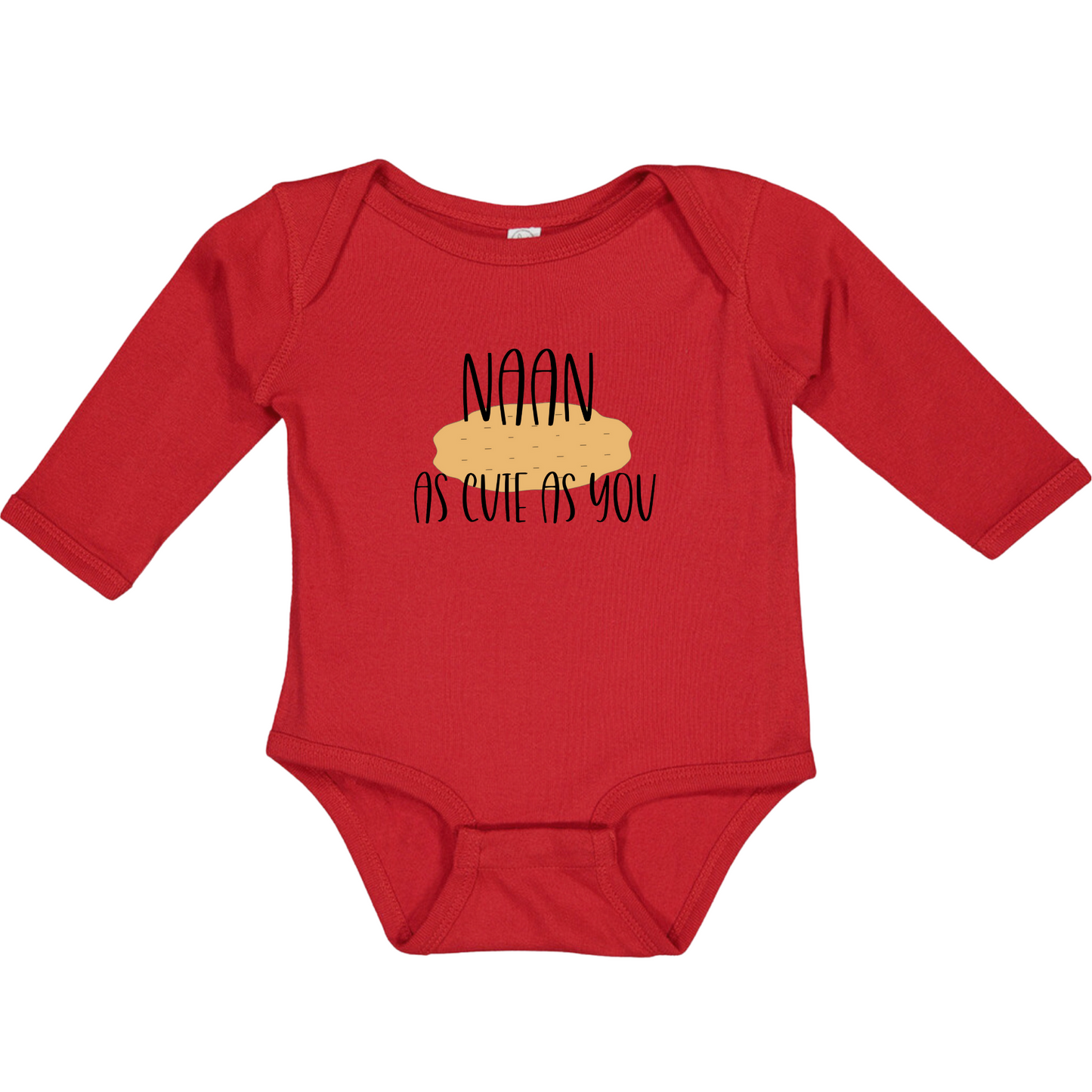 NAAN AS CUTE AS YOU (Black Font) - Long Sleeve Onesie