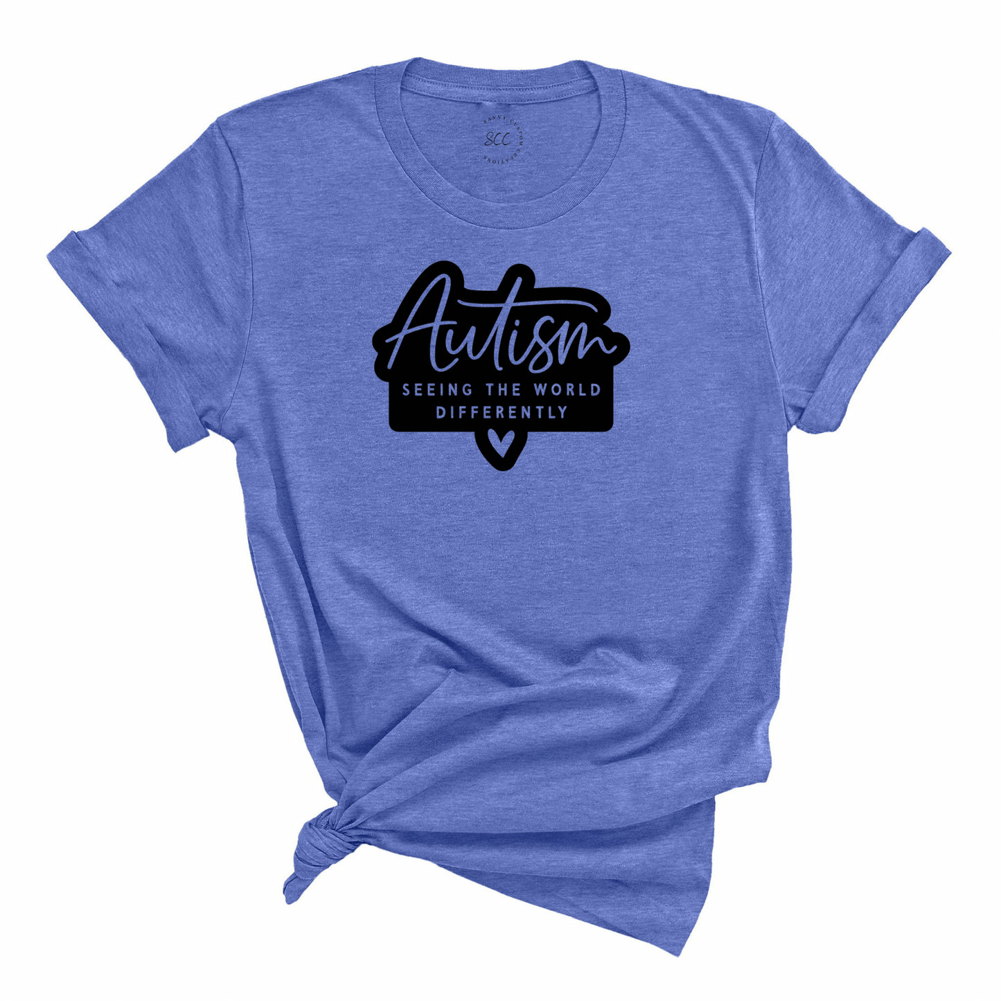 AUTISM SEEING THE WORLD DIFFERENTLY (Black Font) - Unisex crewneck T-shirt