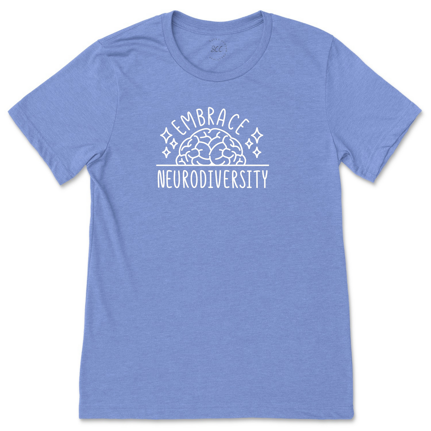EMBRACE NEURODIVERSITY (White Font) - Unisex crewneck T-shirt